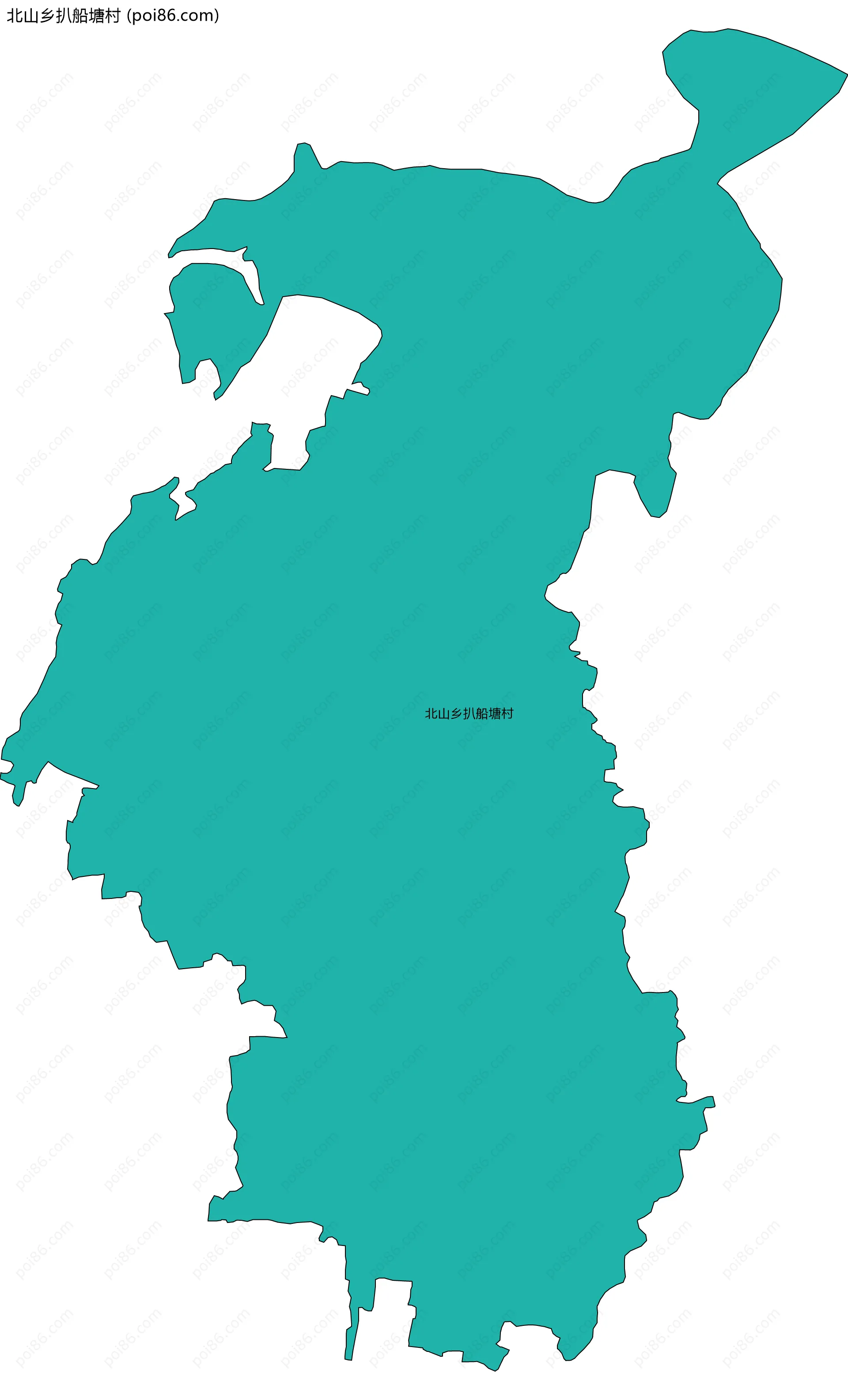 北山乡扒船塘村边界地图