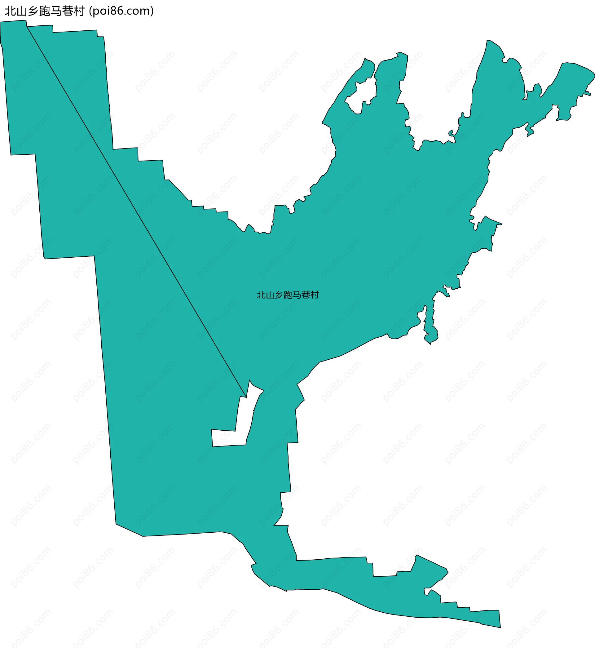 北山乡跑马巷村边界地图