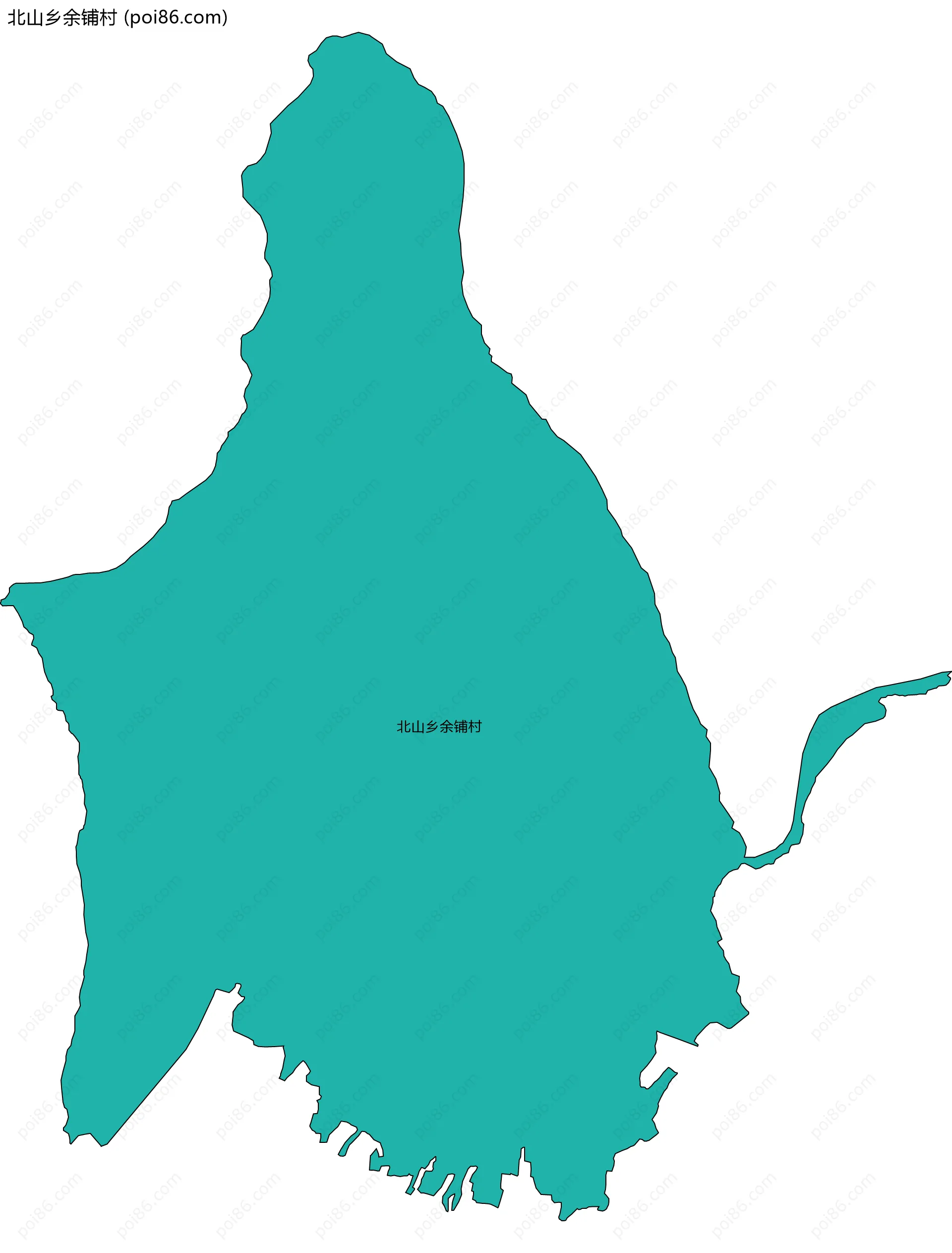 北山乡余铺村边界地图