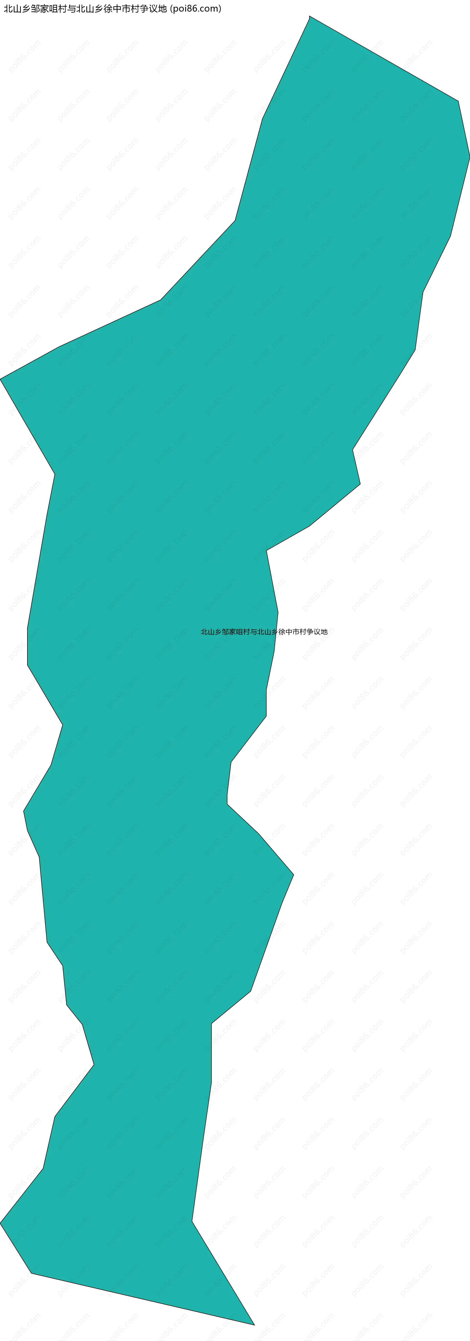 北山乡邹家咀村与北山乡徐中市村争议地边界地图