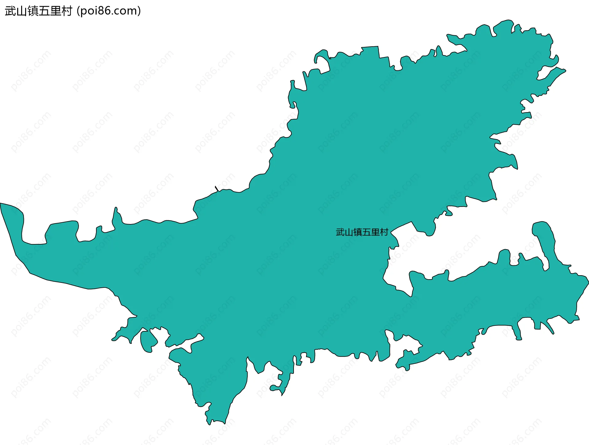 武山镇五里村边界地图