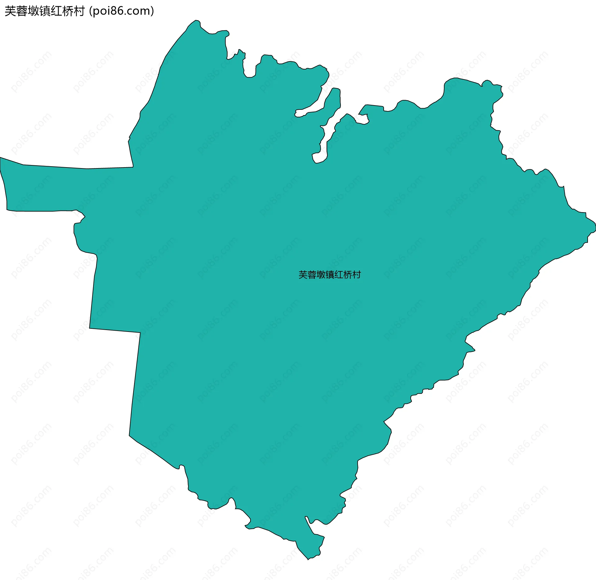 芙蓉墩镇红桥村边界地图