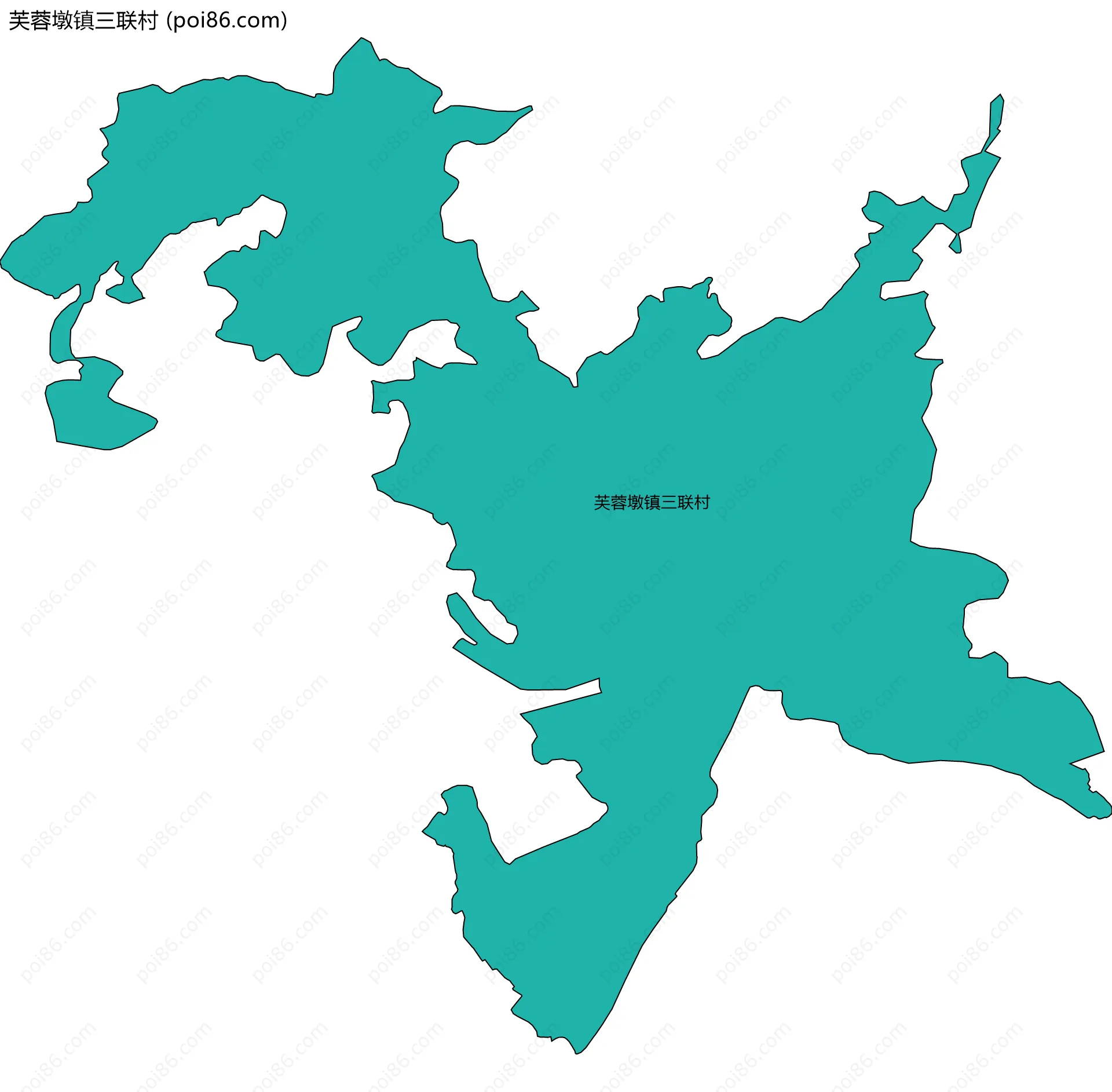 芙蓉墩镇三联村边界地图