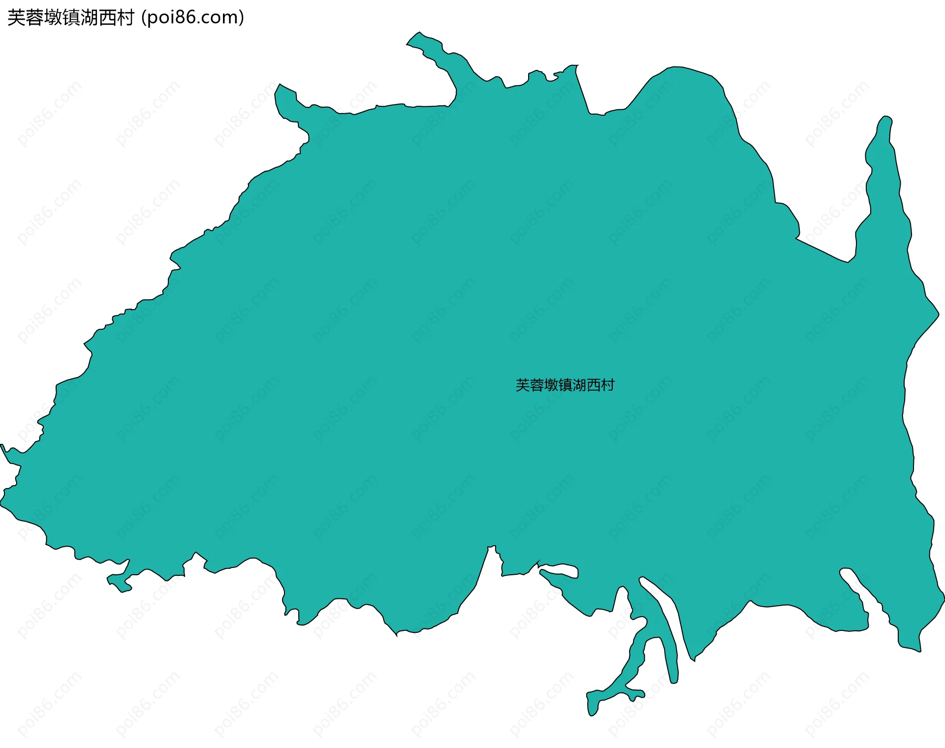 芙蓉墩镇湖西村边界地图