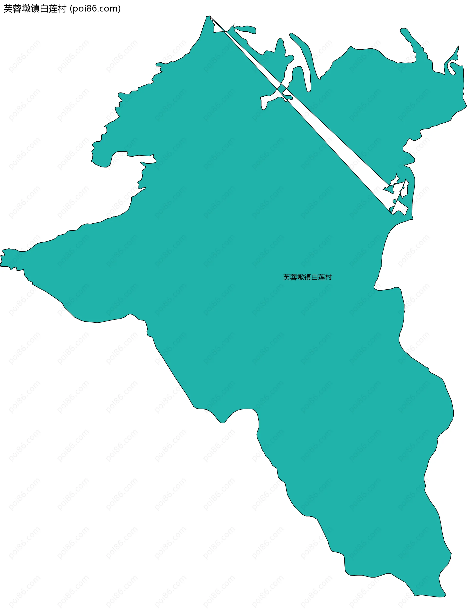 芙蓉墩镇白莲村边界地图