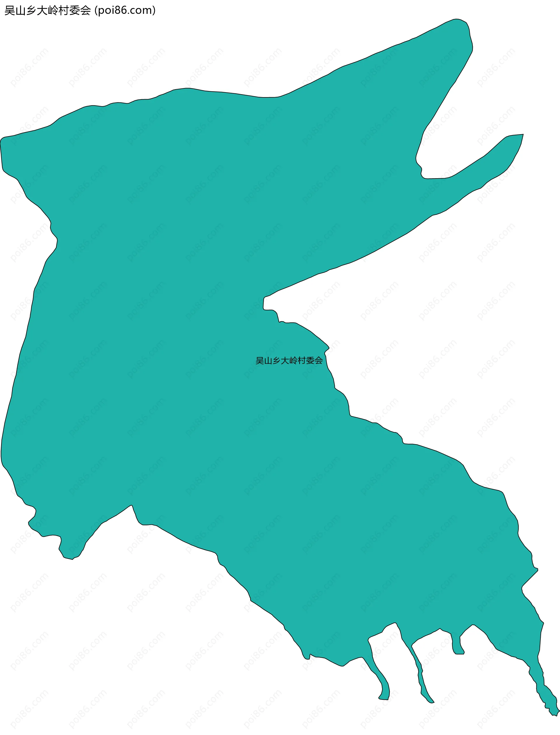 吴山乡大岭村委会边界地图