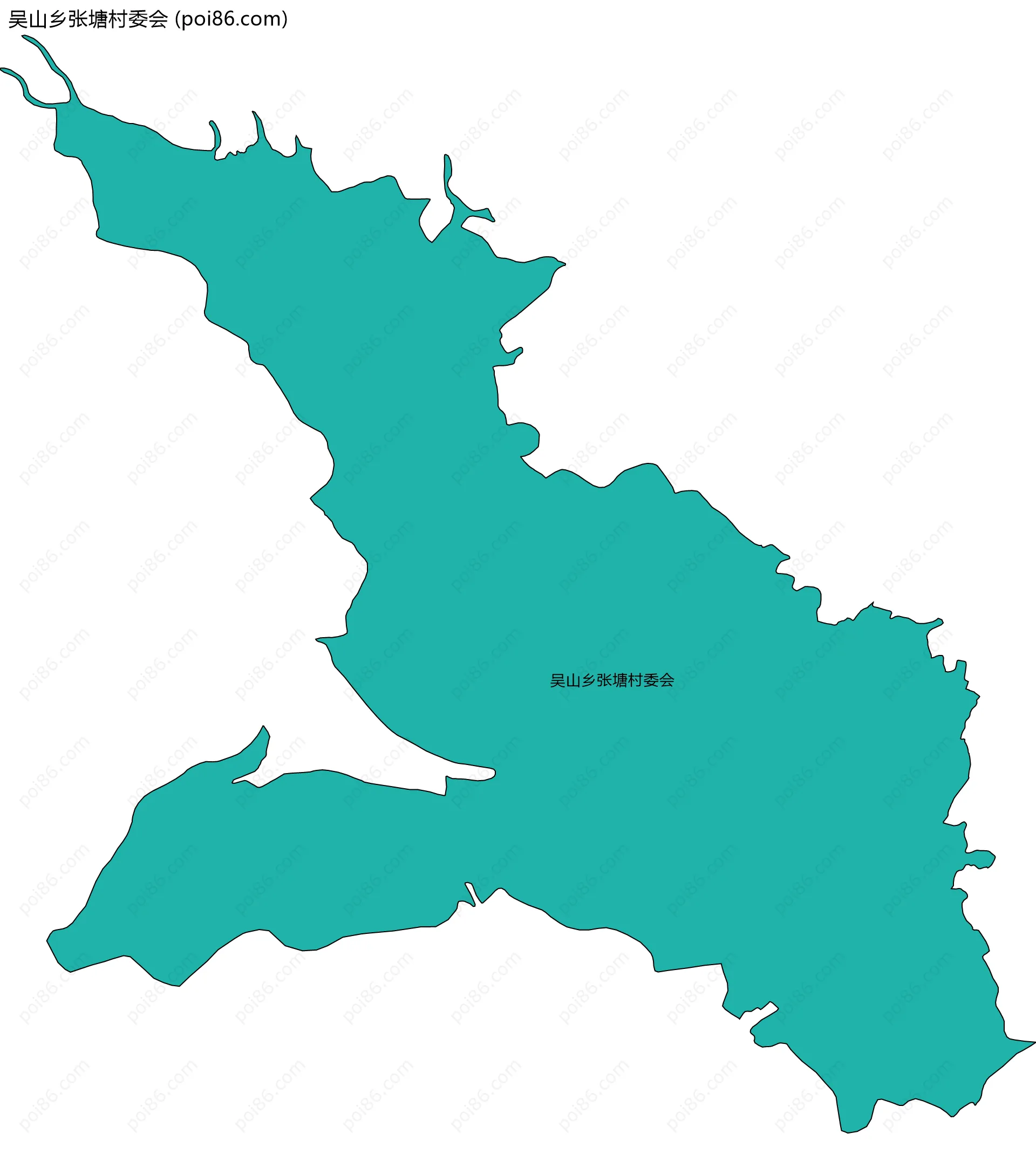 吴山乡张塘村委会边界地图