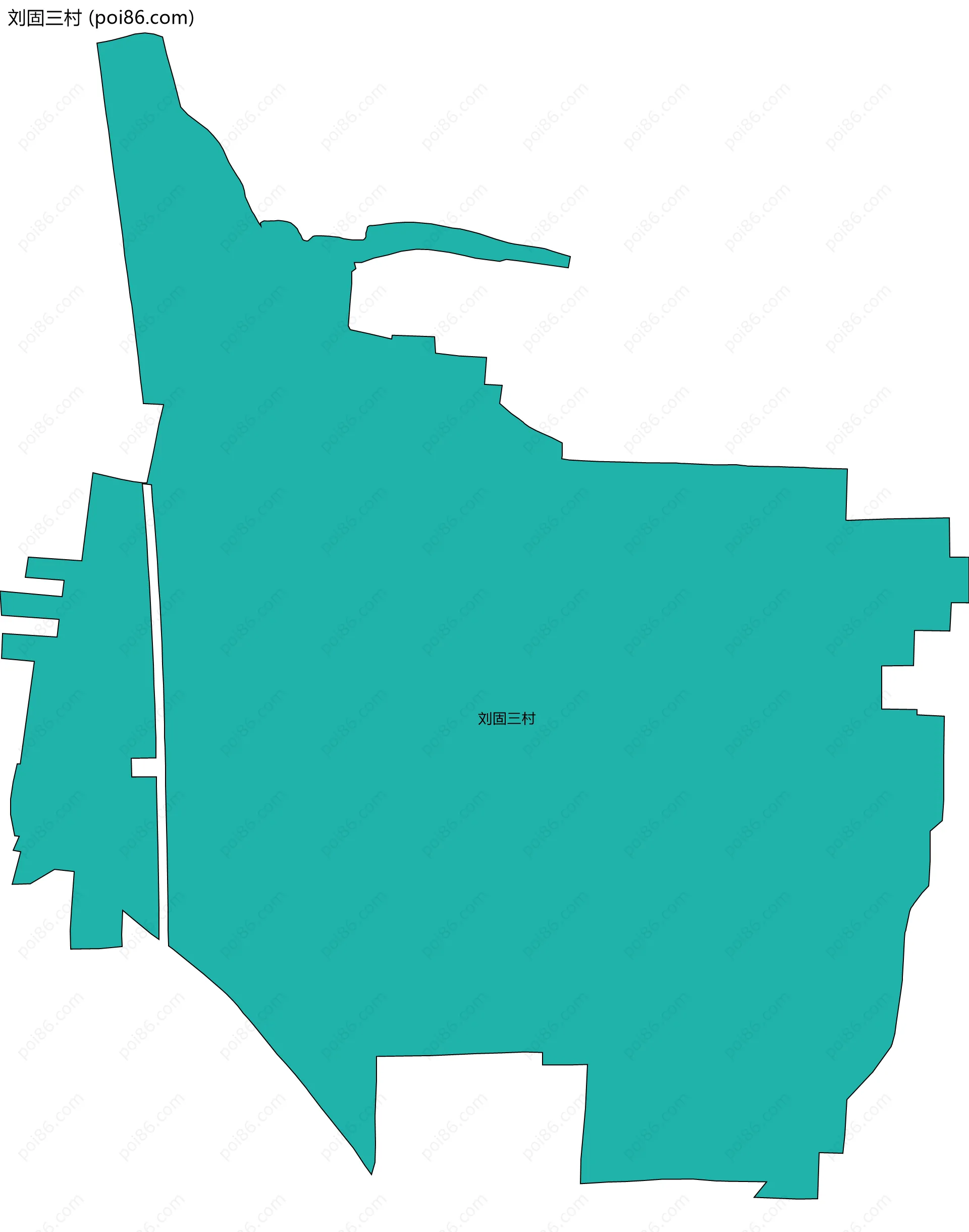 刘固三村边界地图