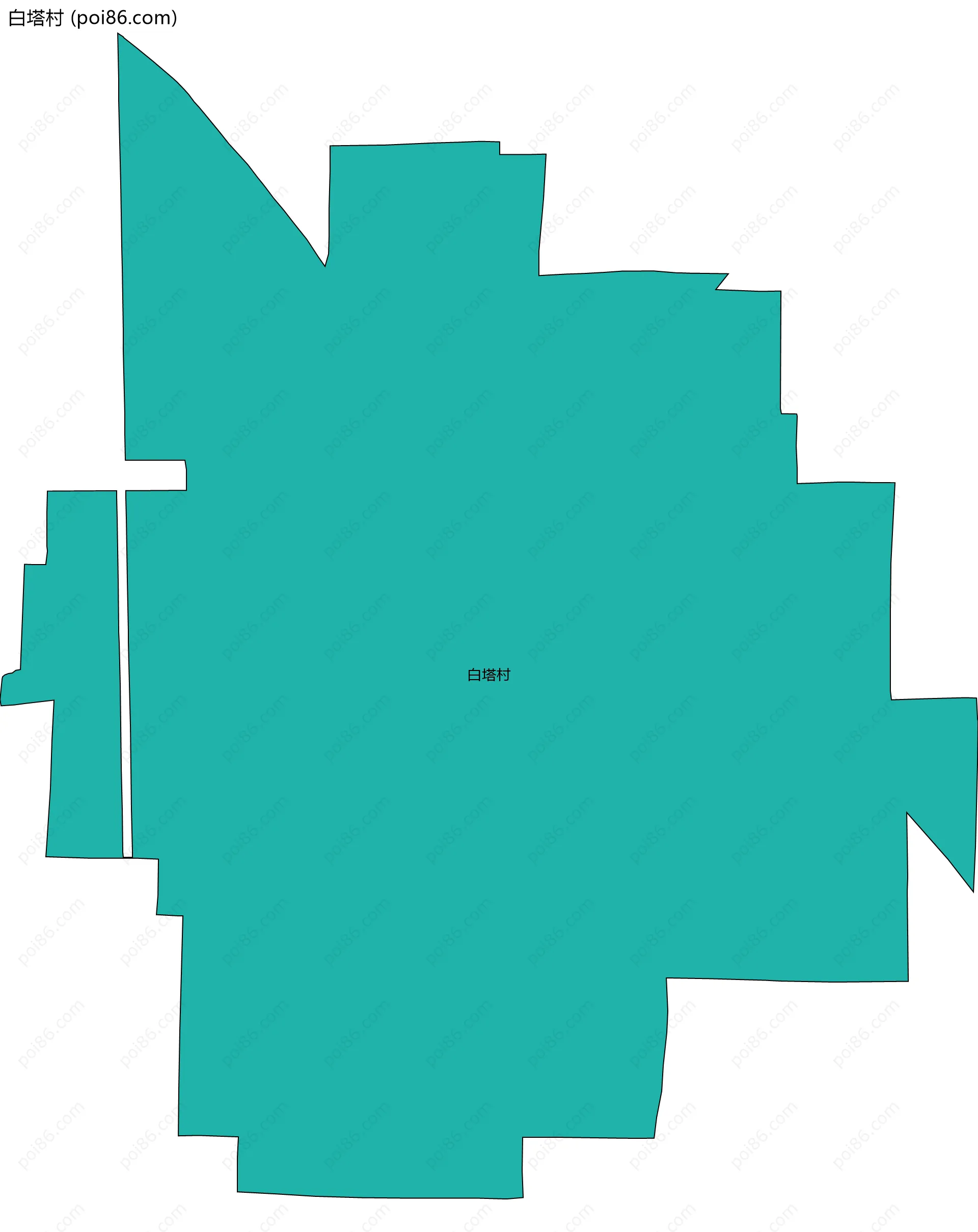 白塔村边界地图