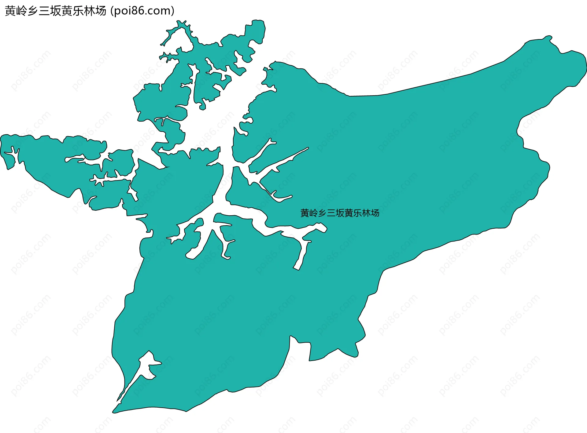 黄岭乡三坂黄乐林场边界地图(五级行政区划)