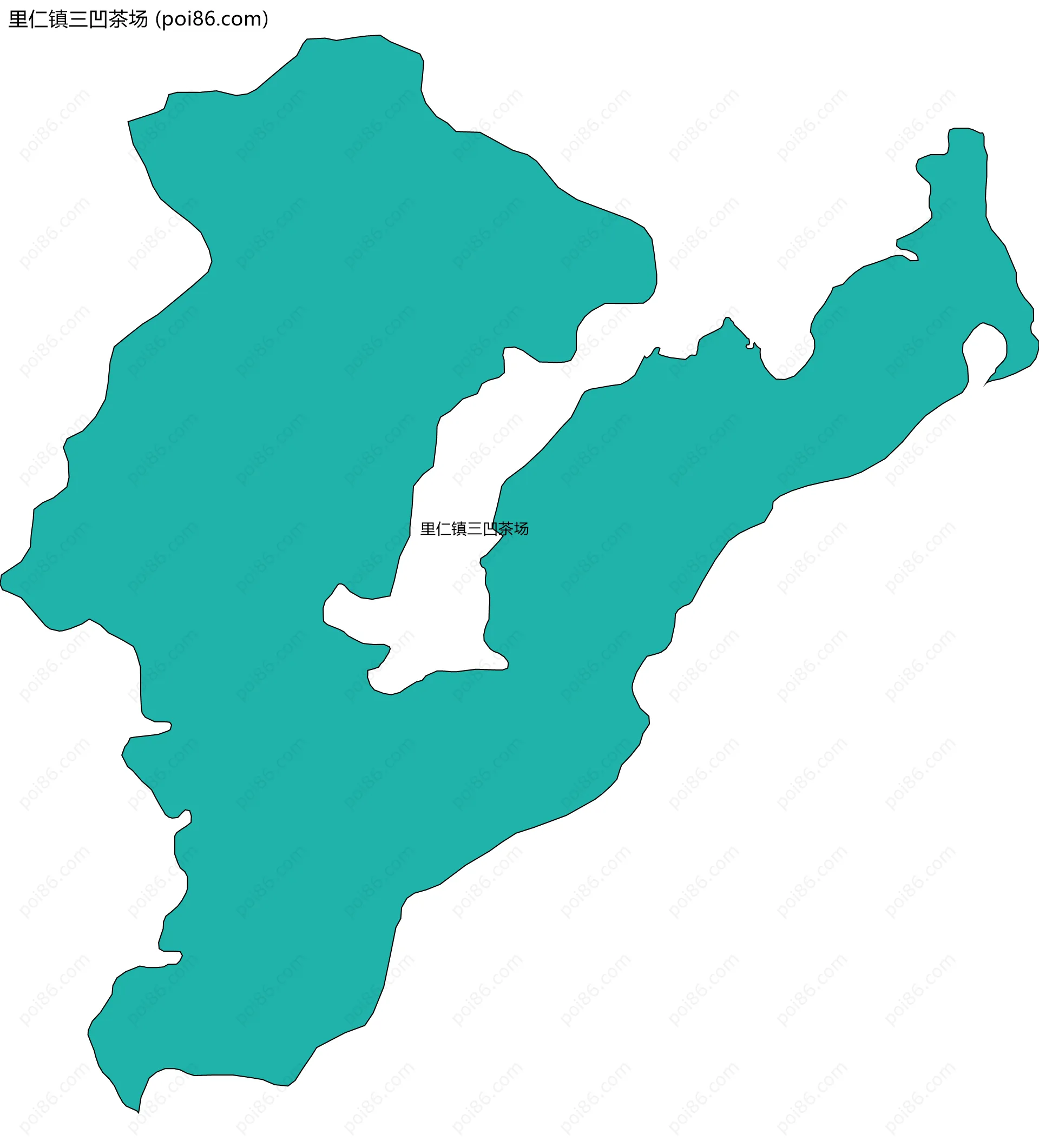 里仁镇三凹茶场边界地图