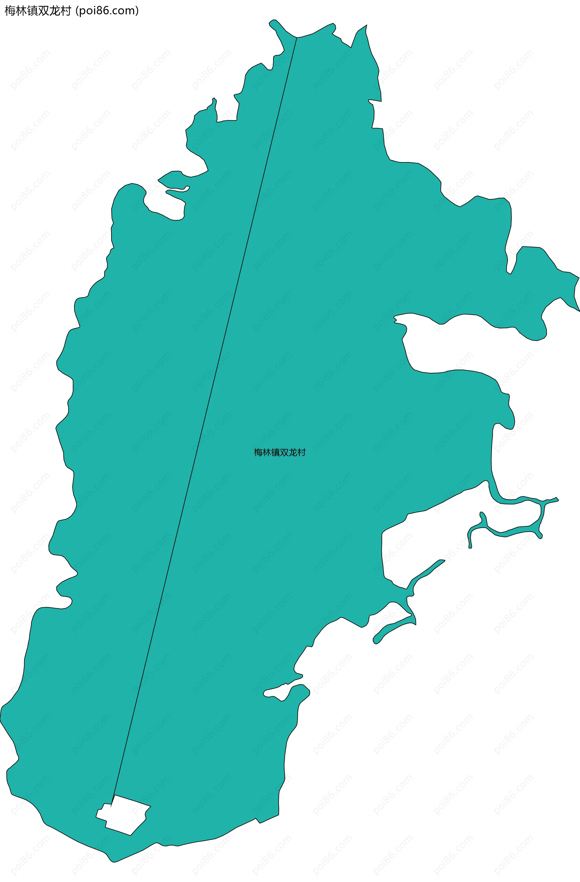 梅林镇双龙村边界地图