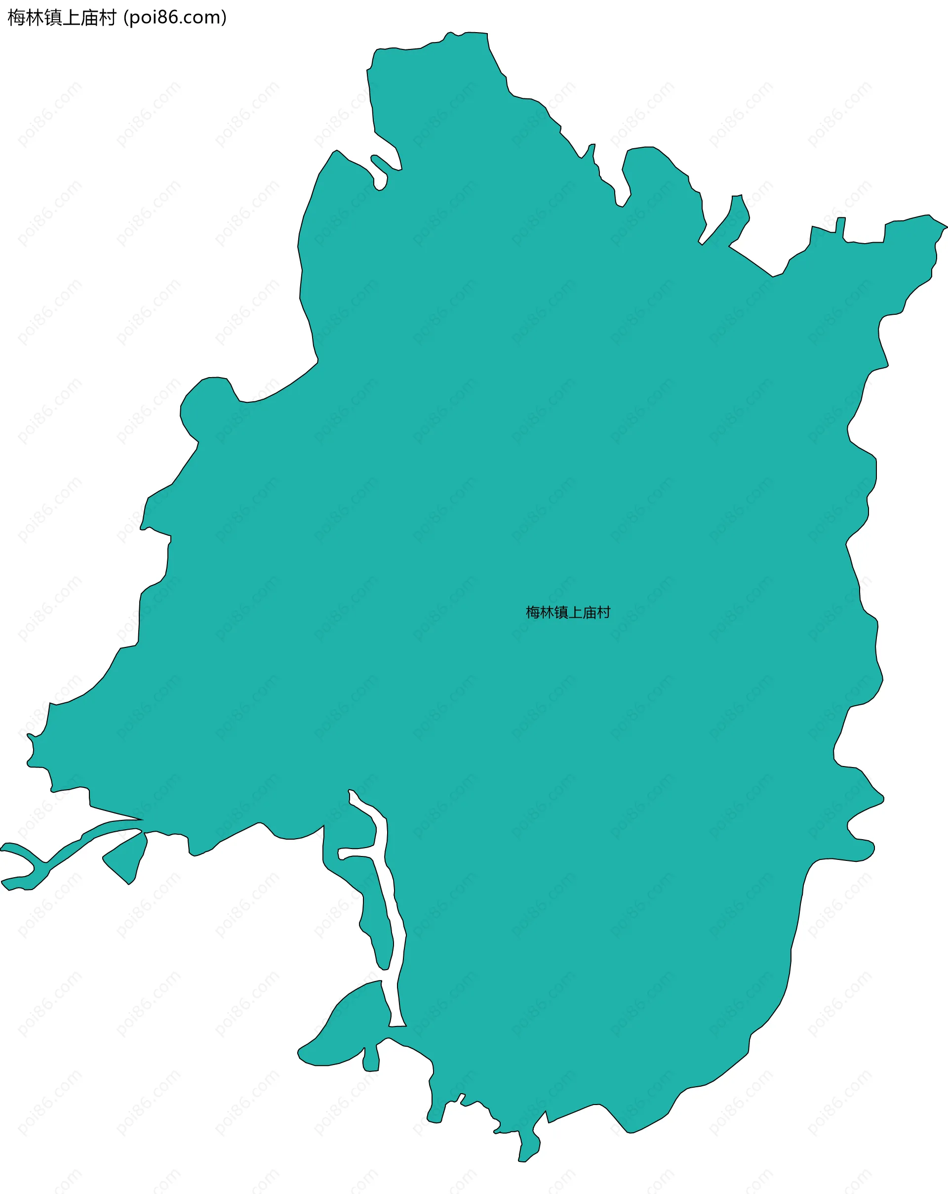 梅林镇上庙村边界地图