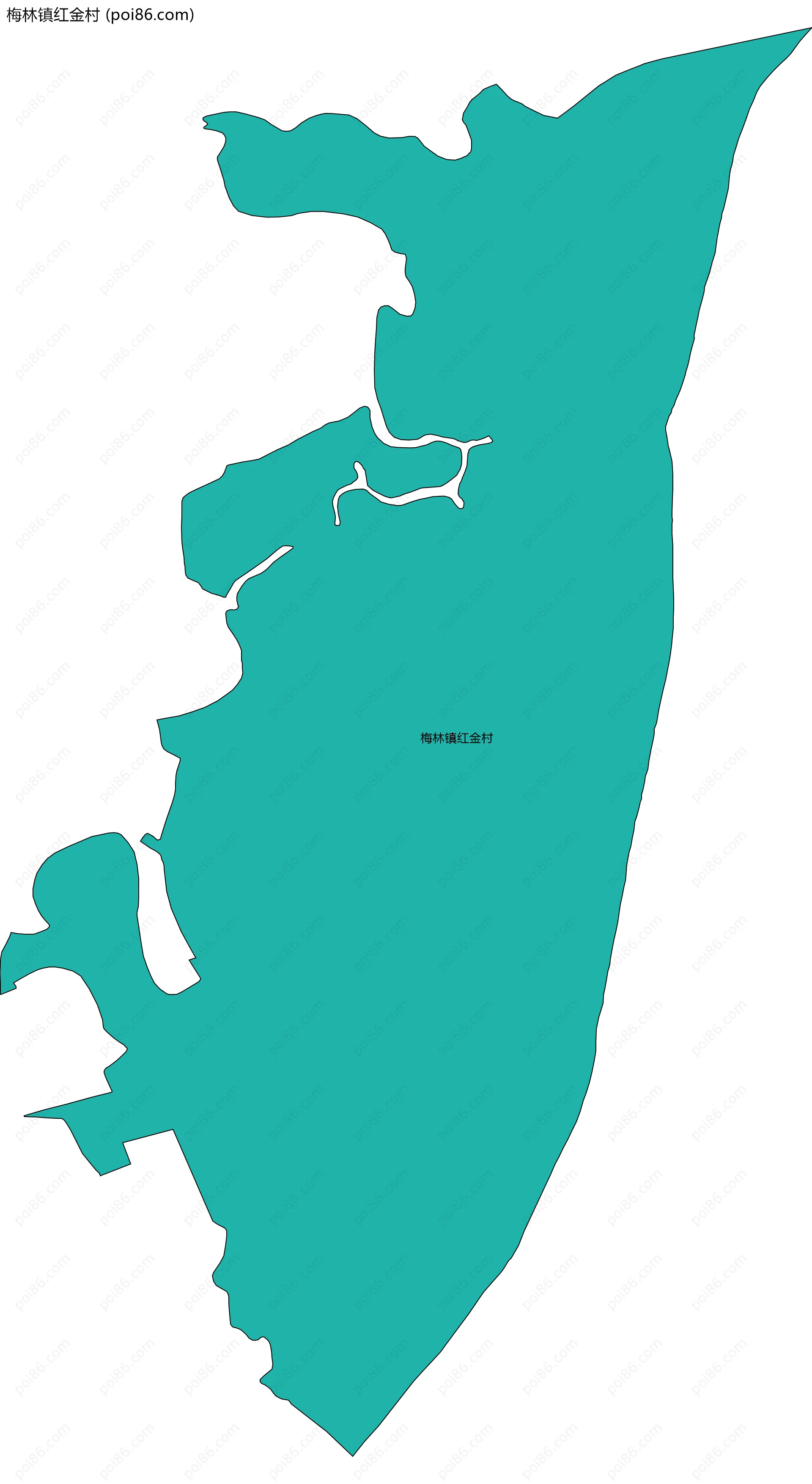 梅林镇红金村边界地图