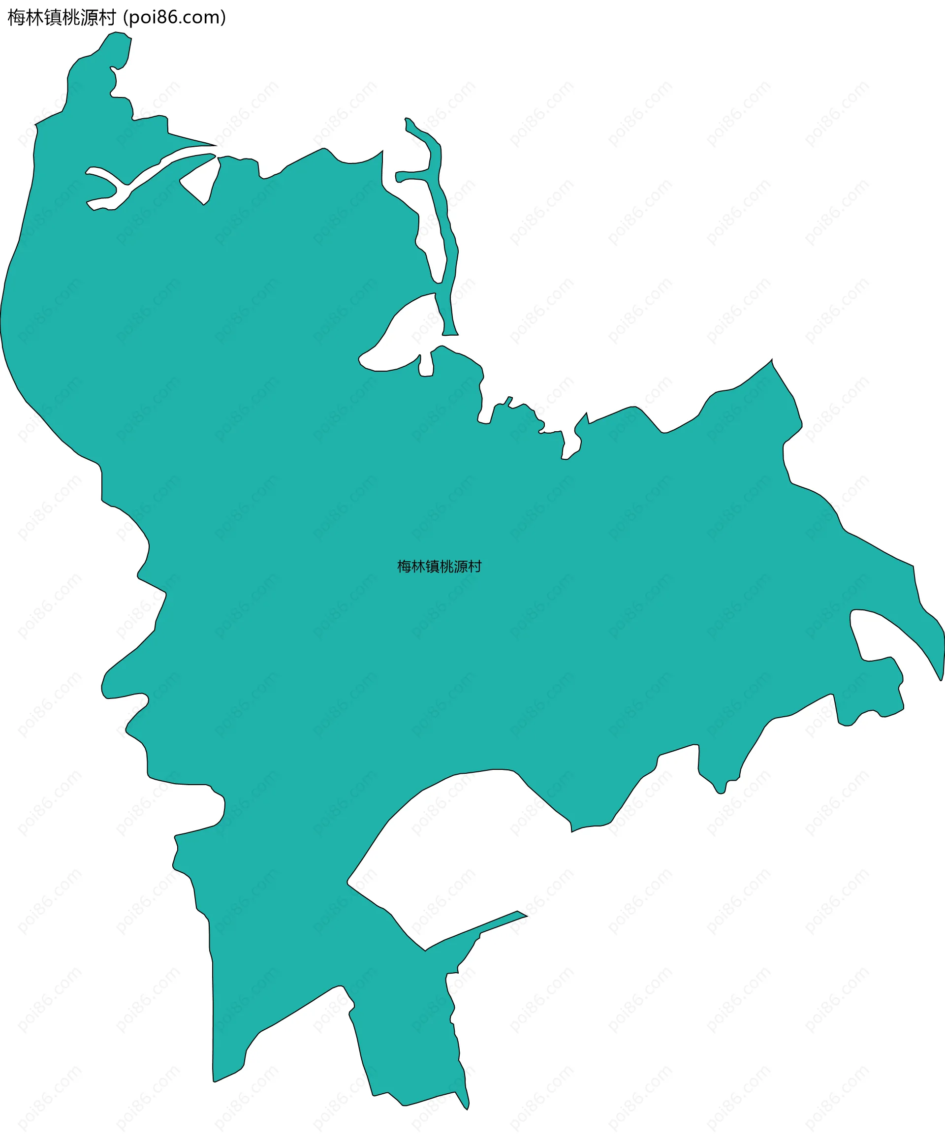 梅林镇桃源村边界地图