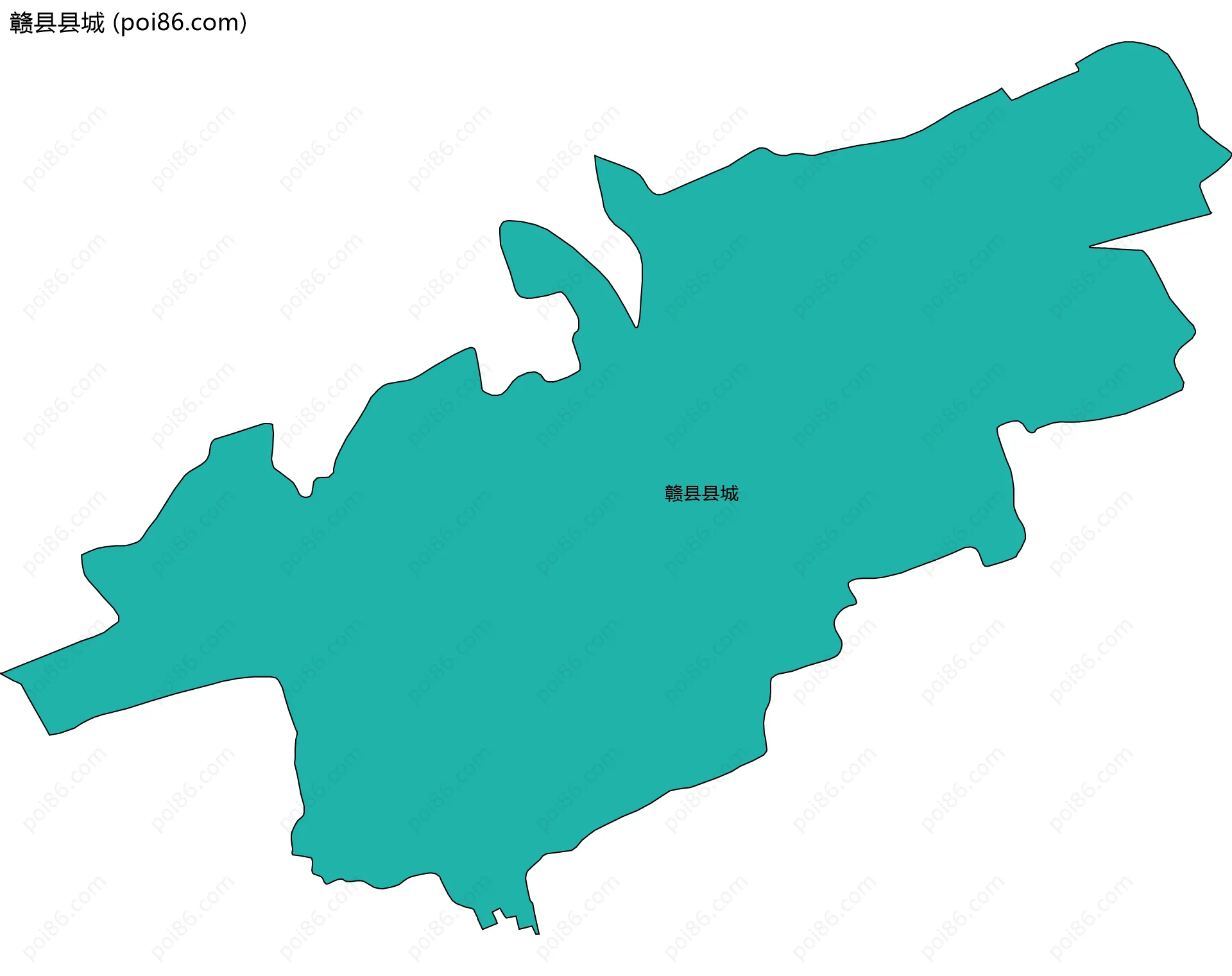 赣县县城边界地图