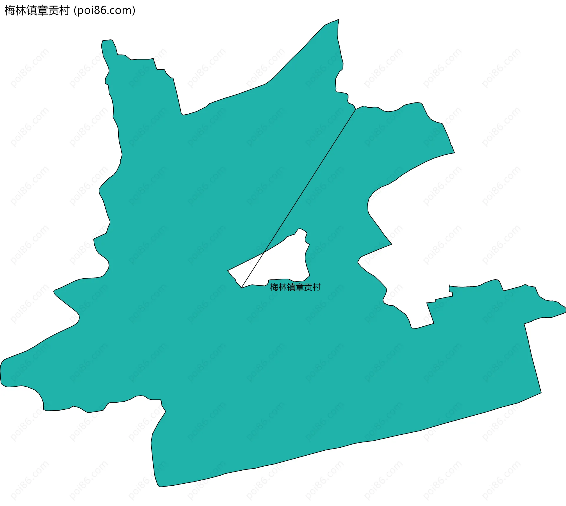 梅林镇章贡村边界地图