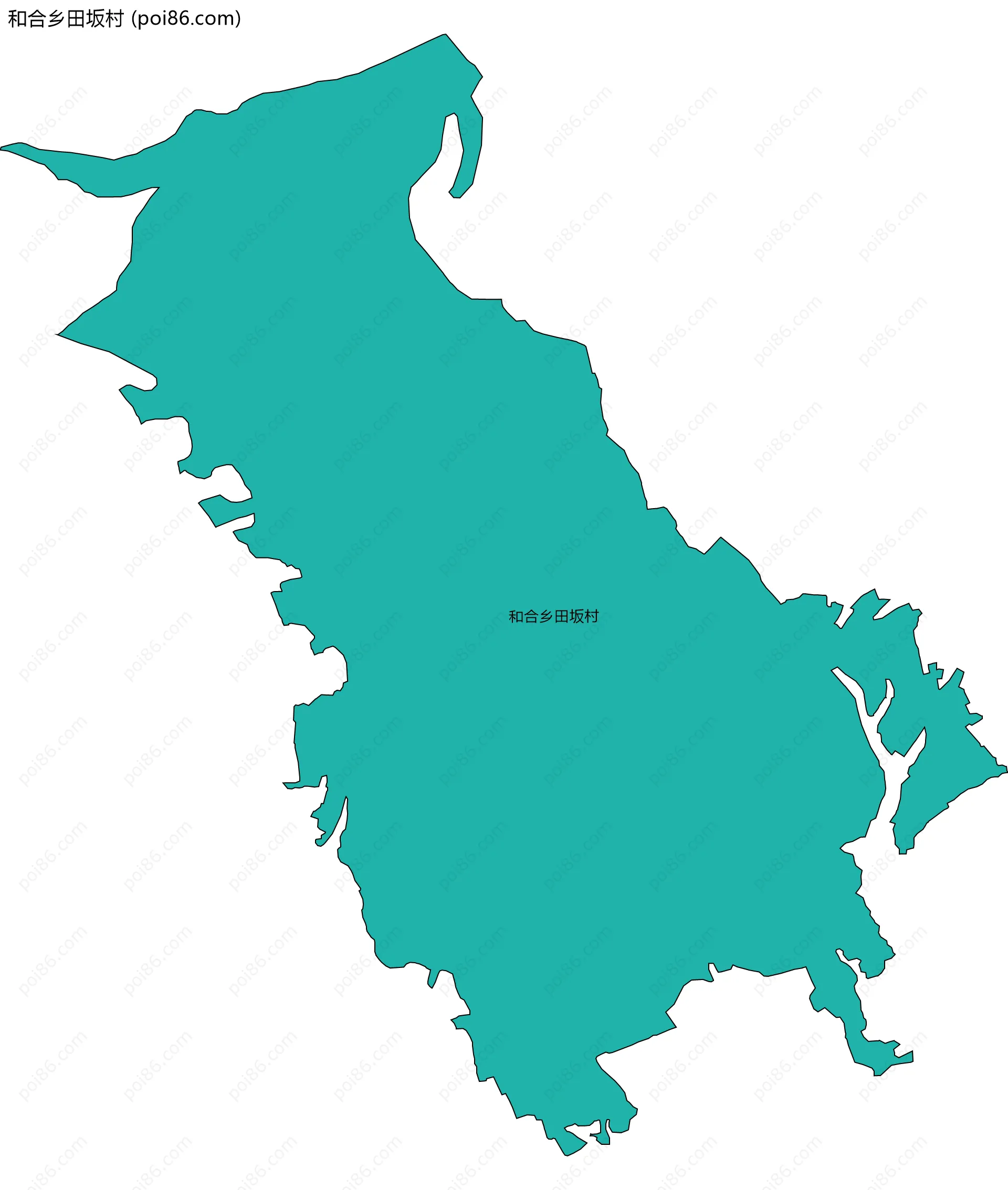 和合乡田坂村边界地图