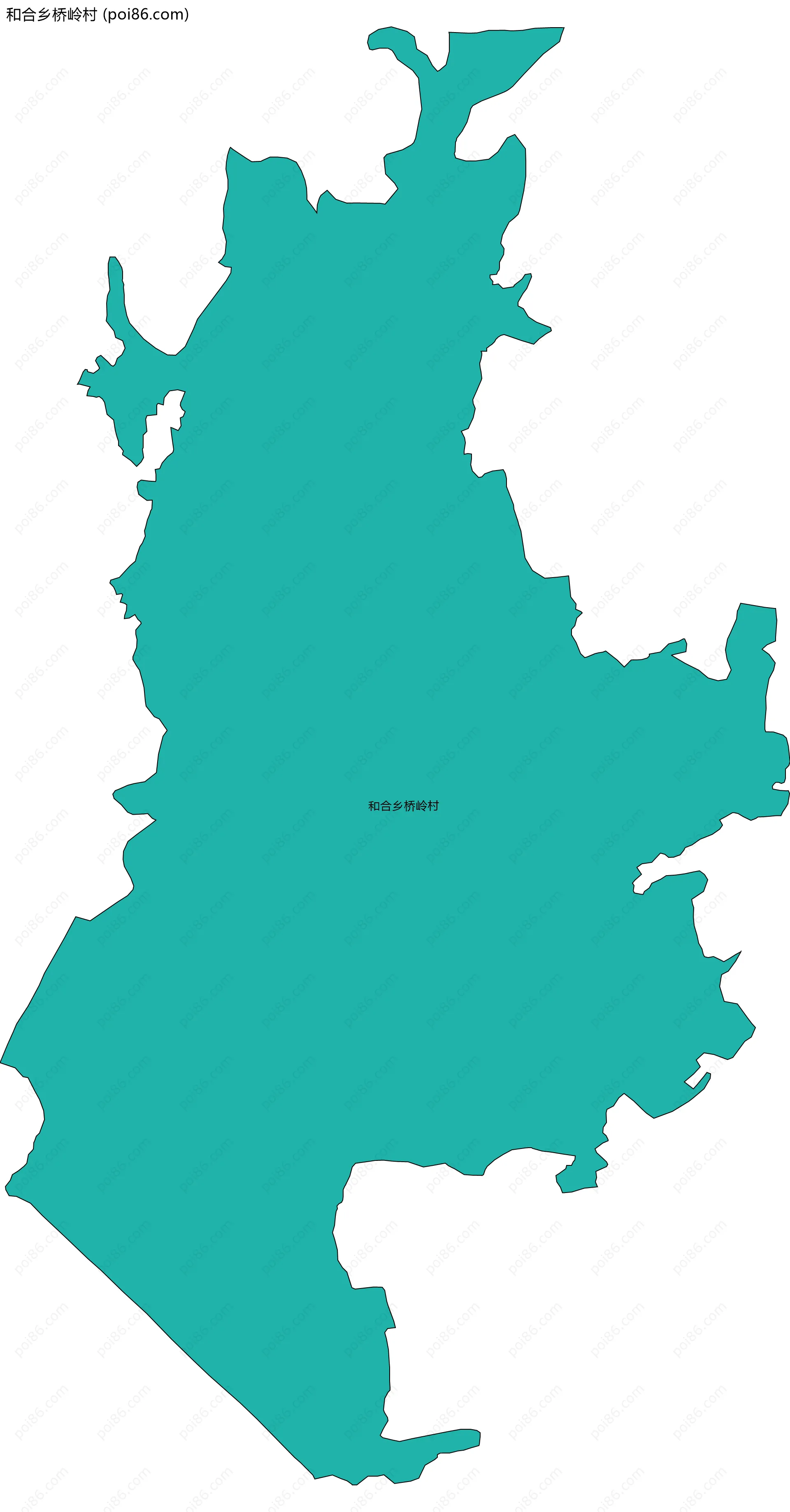 和合乡桥岭村边界地图