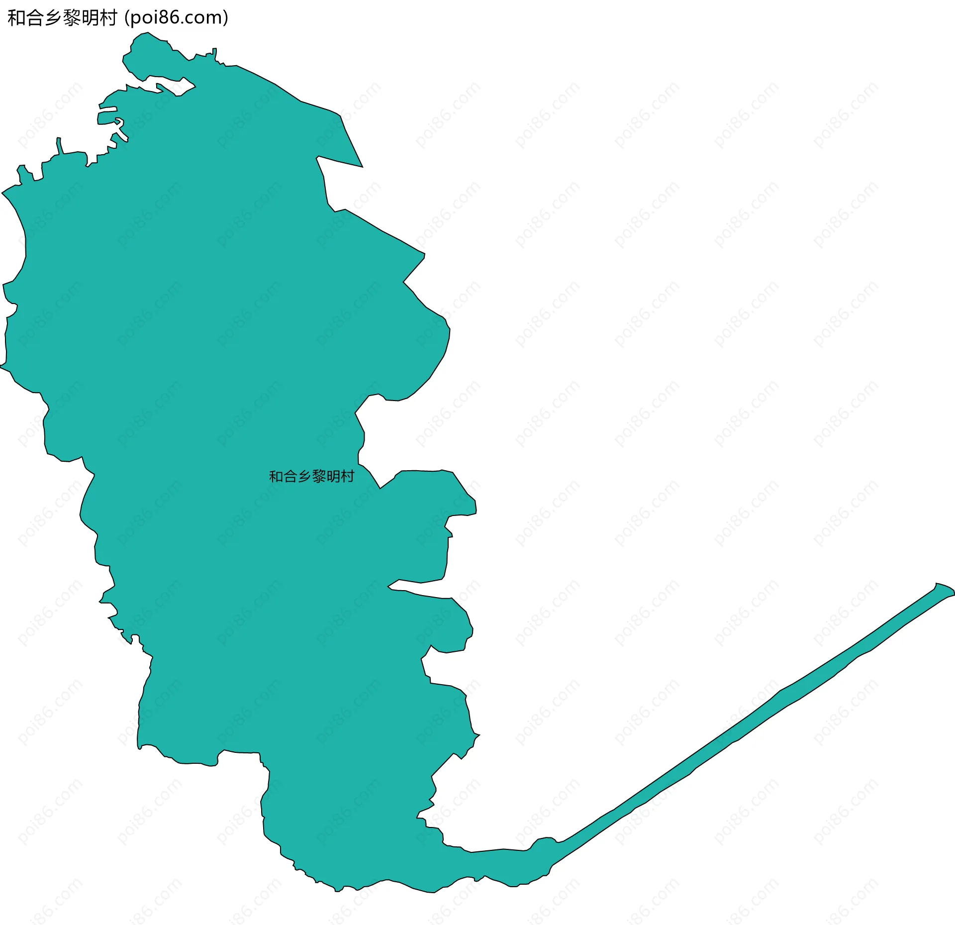 和合乡黎明村边界地图