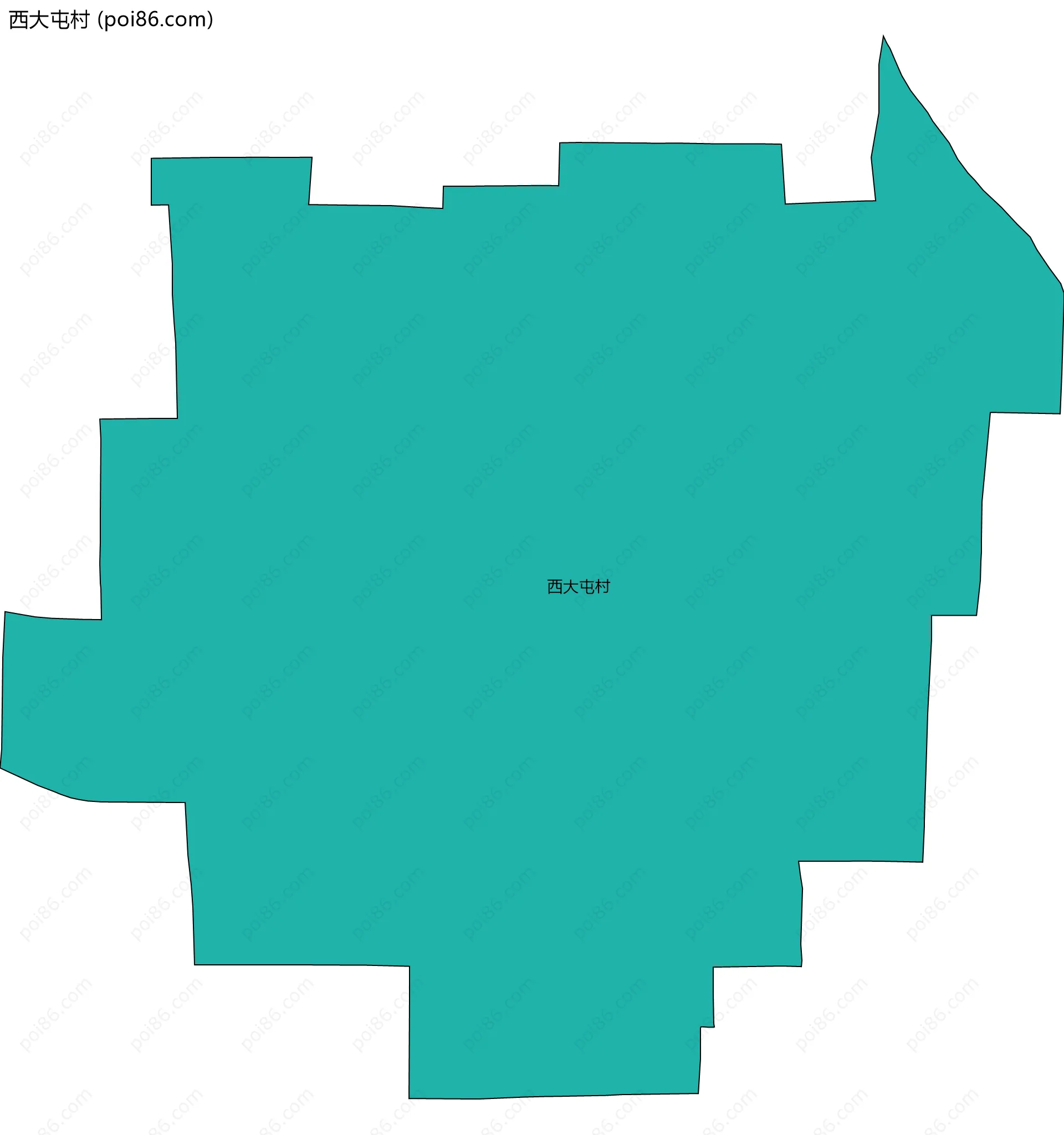 西大屯村边界地图