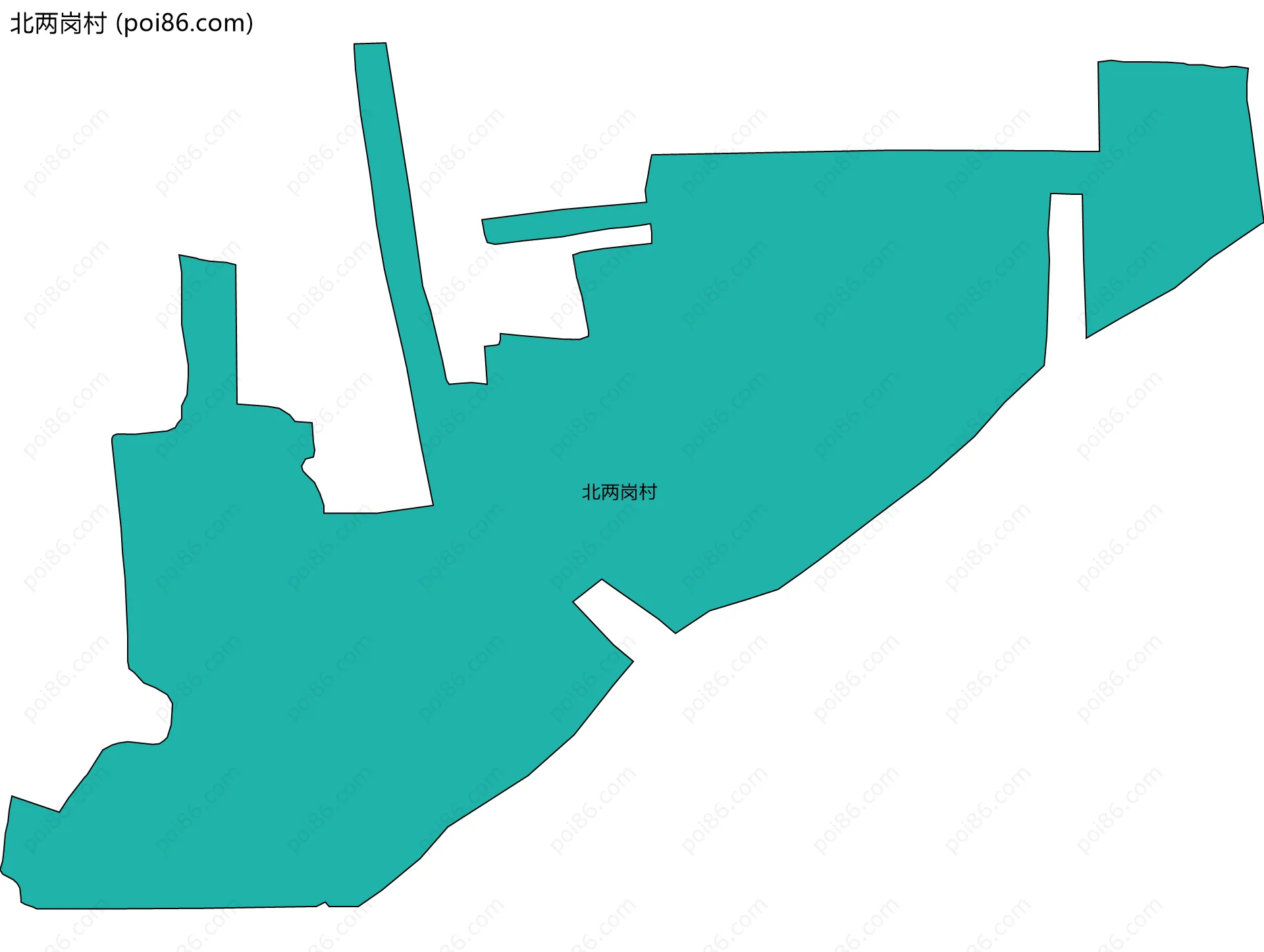 北两岗村边界地图