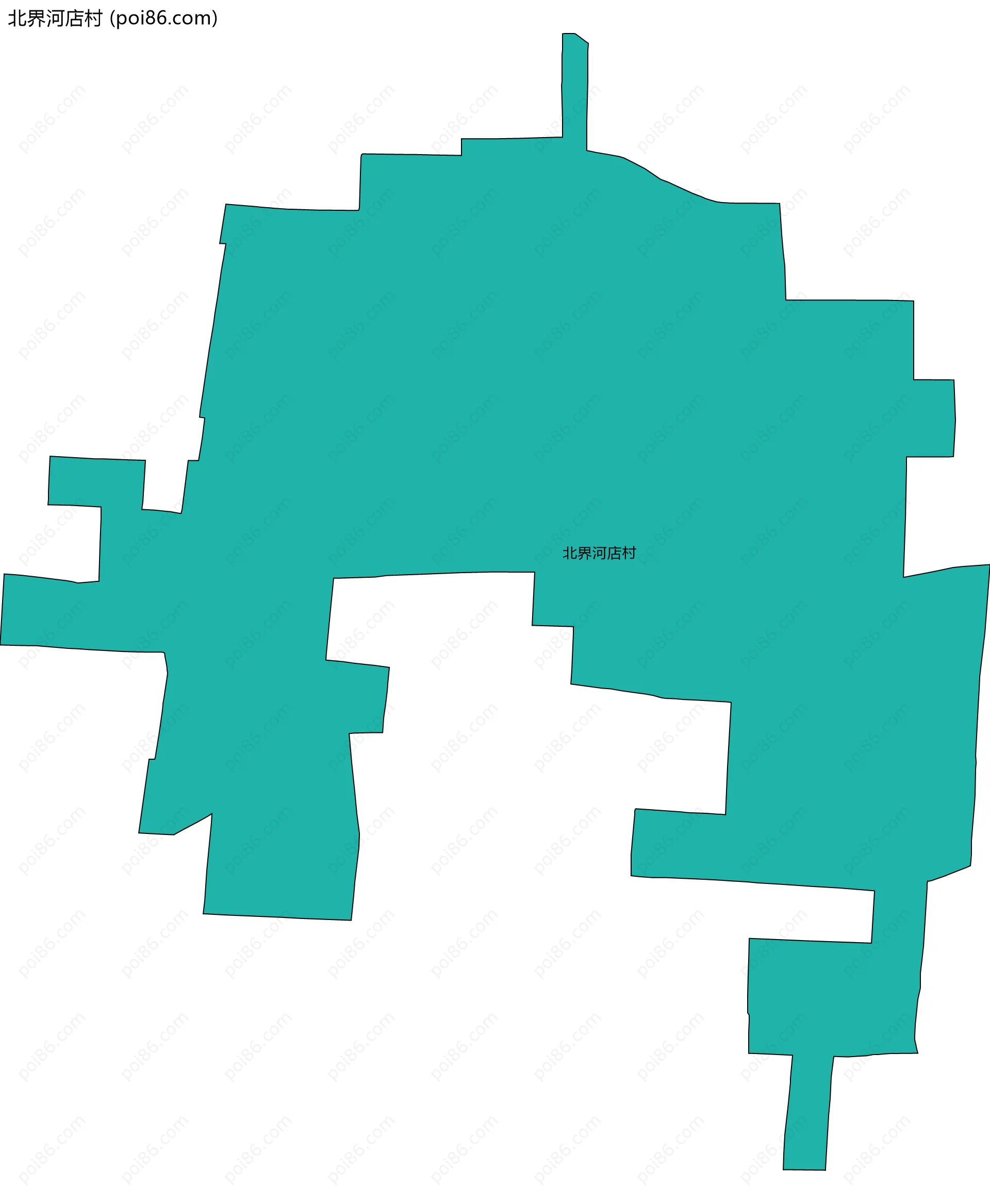 北界河店村边界地图