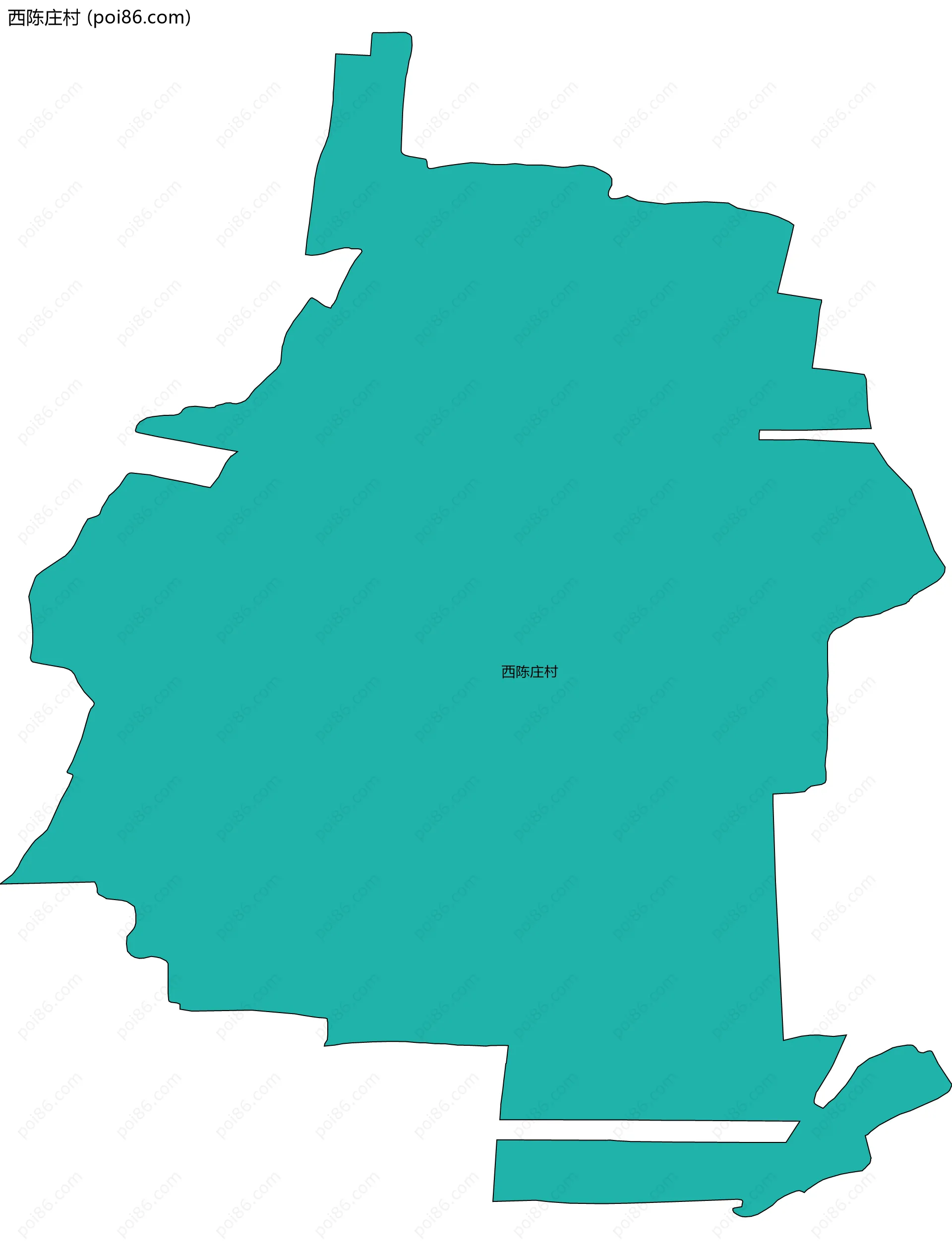 西陈庄村边界地图