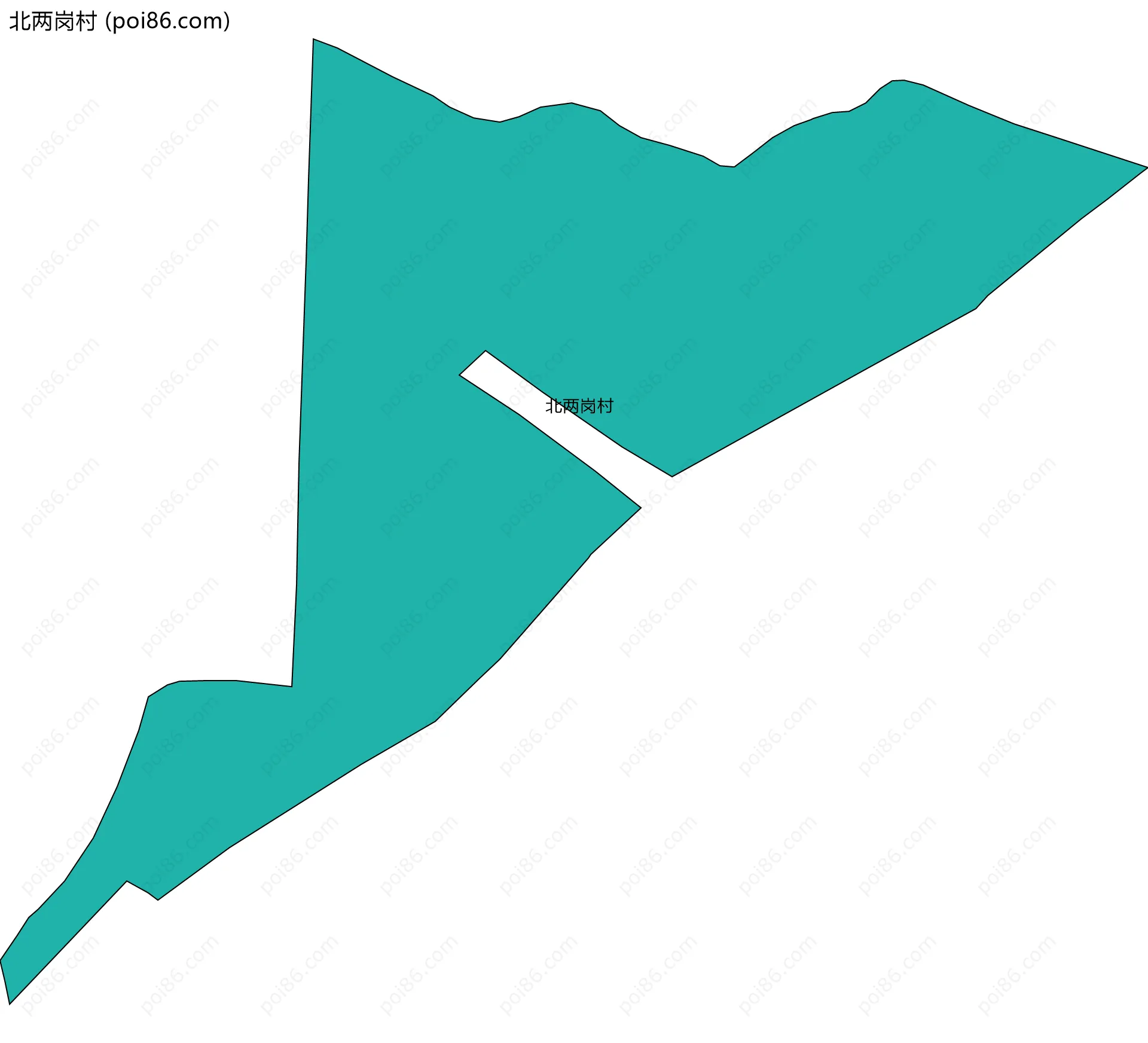 北两岗村边界地图