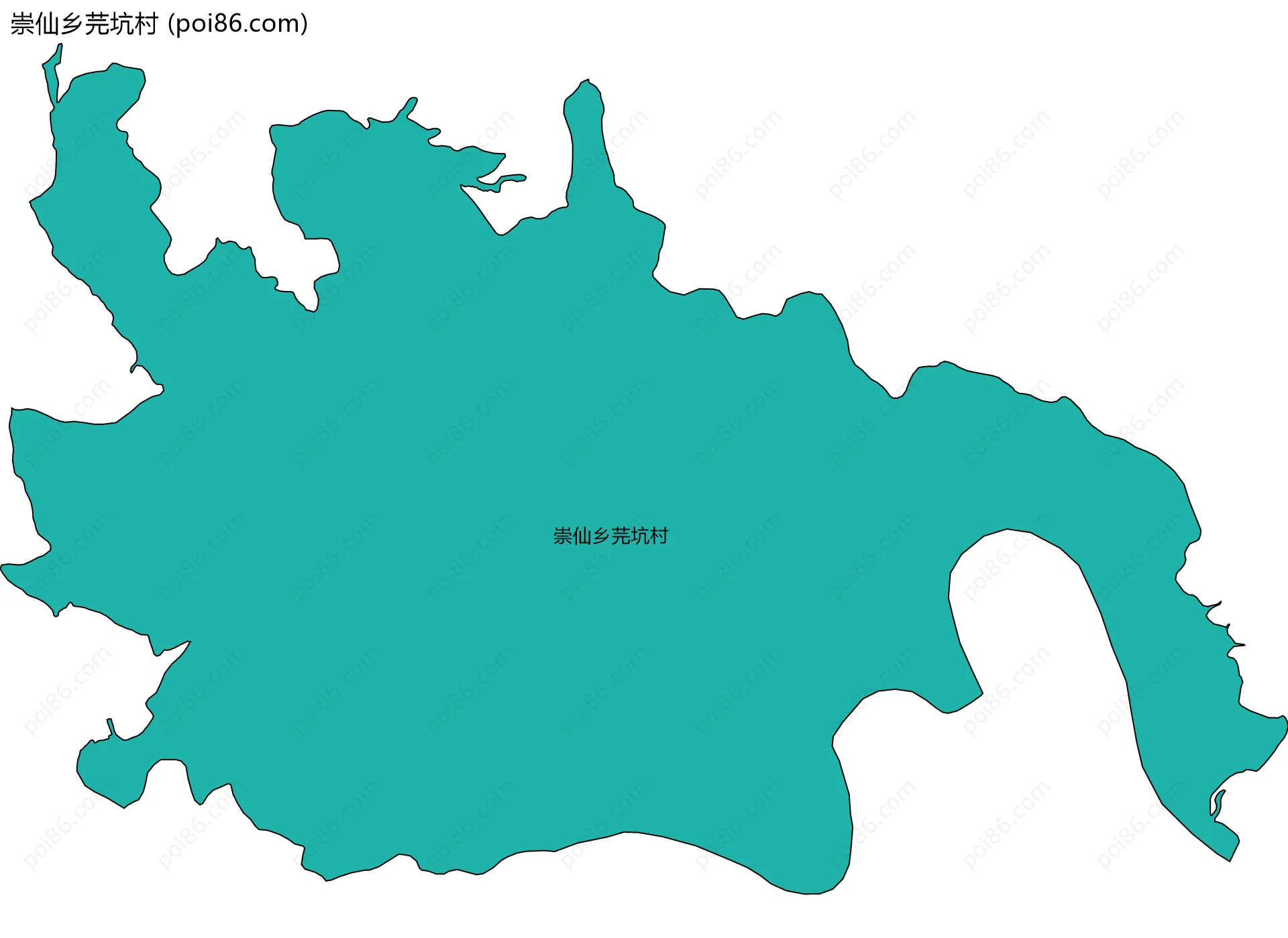 崇仙乡芫坑村边界地图