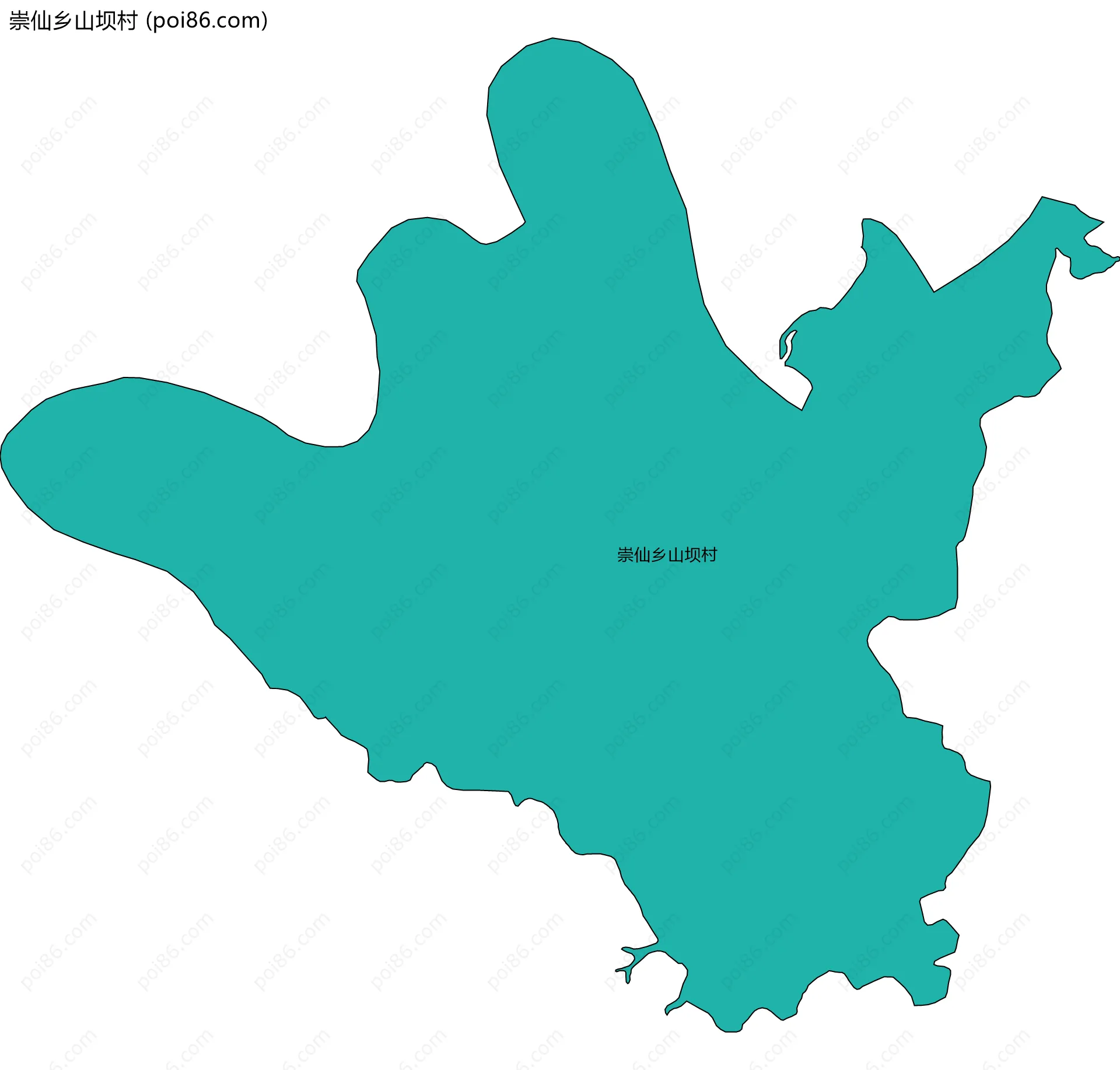 崇仙乡山坝村边界地图