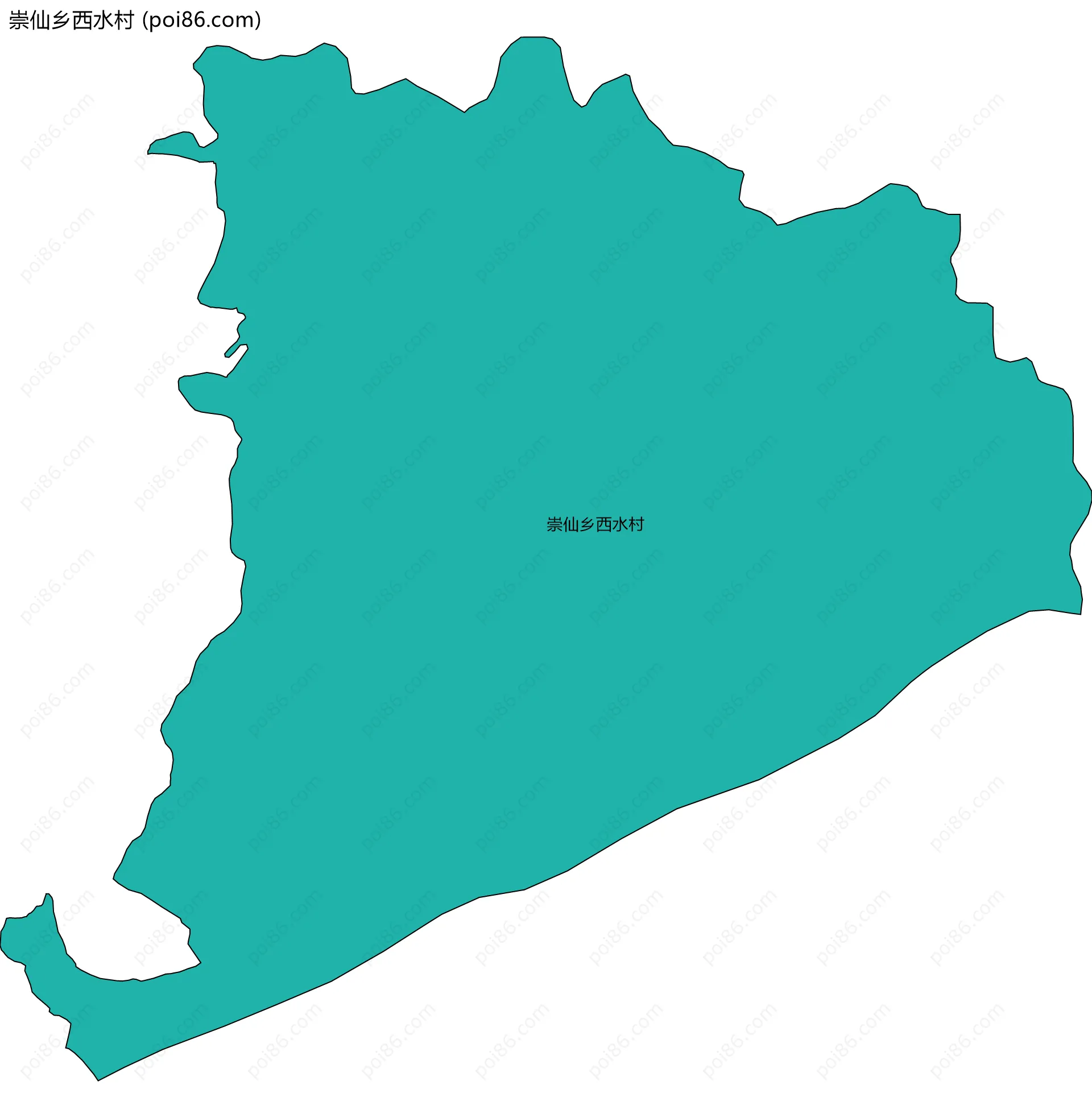崇仙乡西水村边界地图