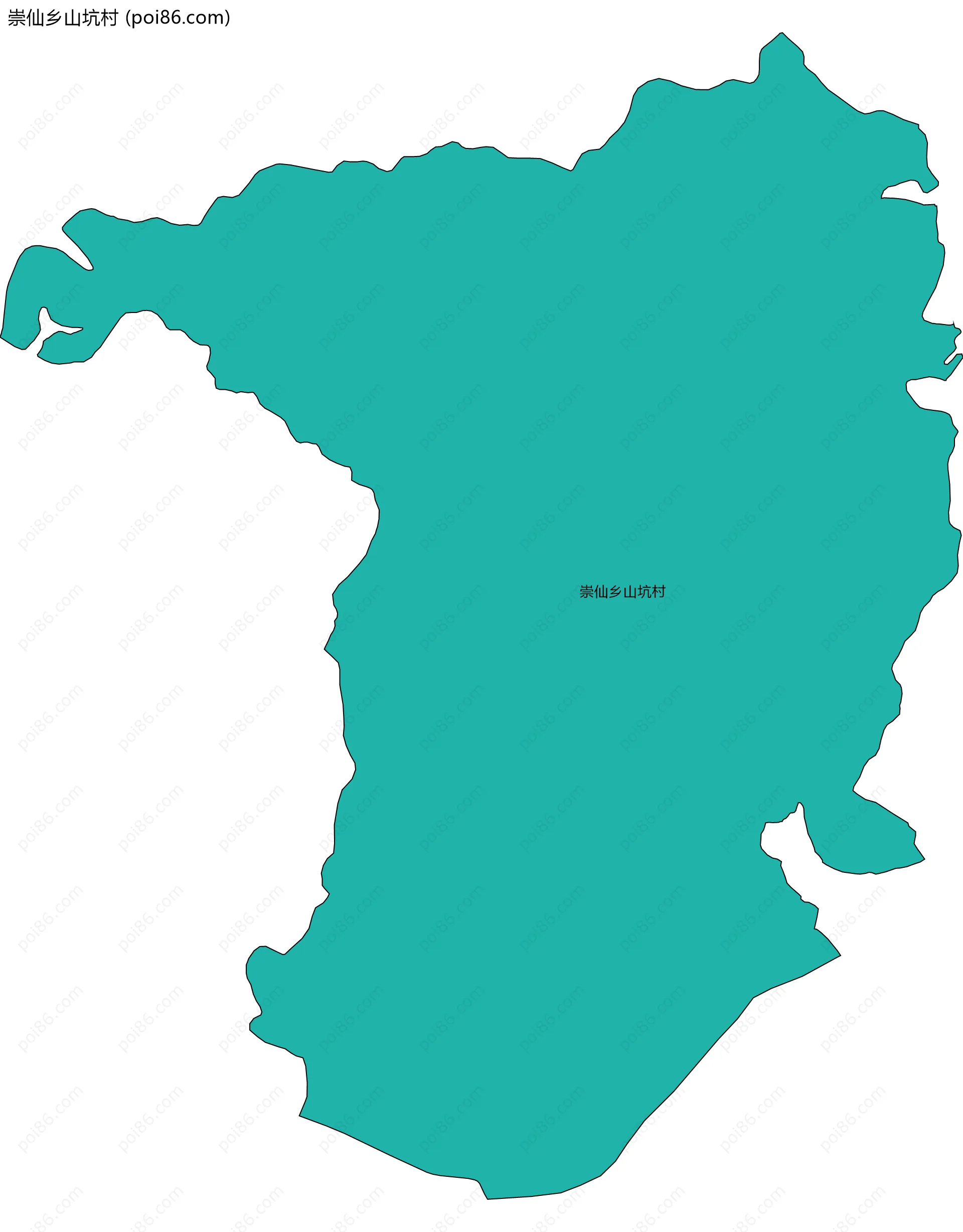 崇仙乡山坑村边界地图