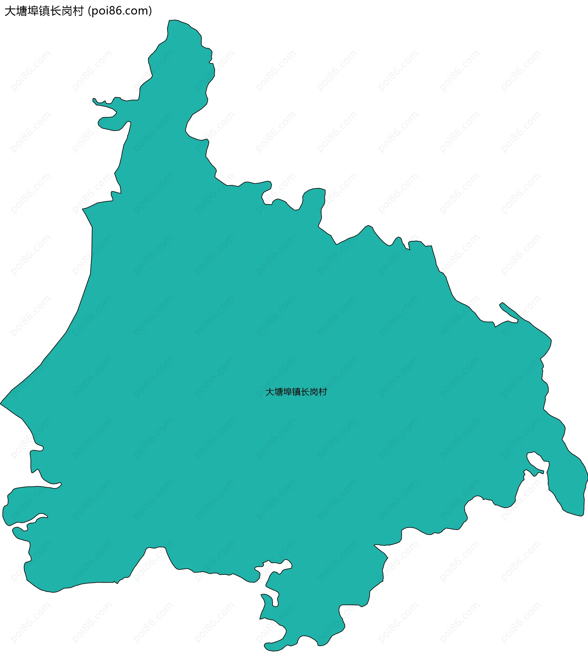 大塘埠镇长岗村边界地图