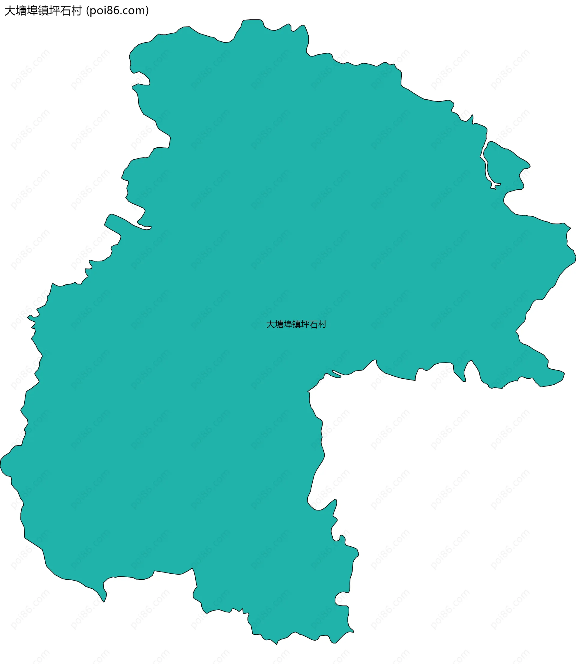 大塘埠镇坪石村边界地图