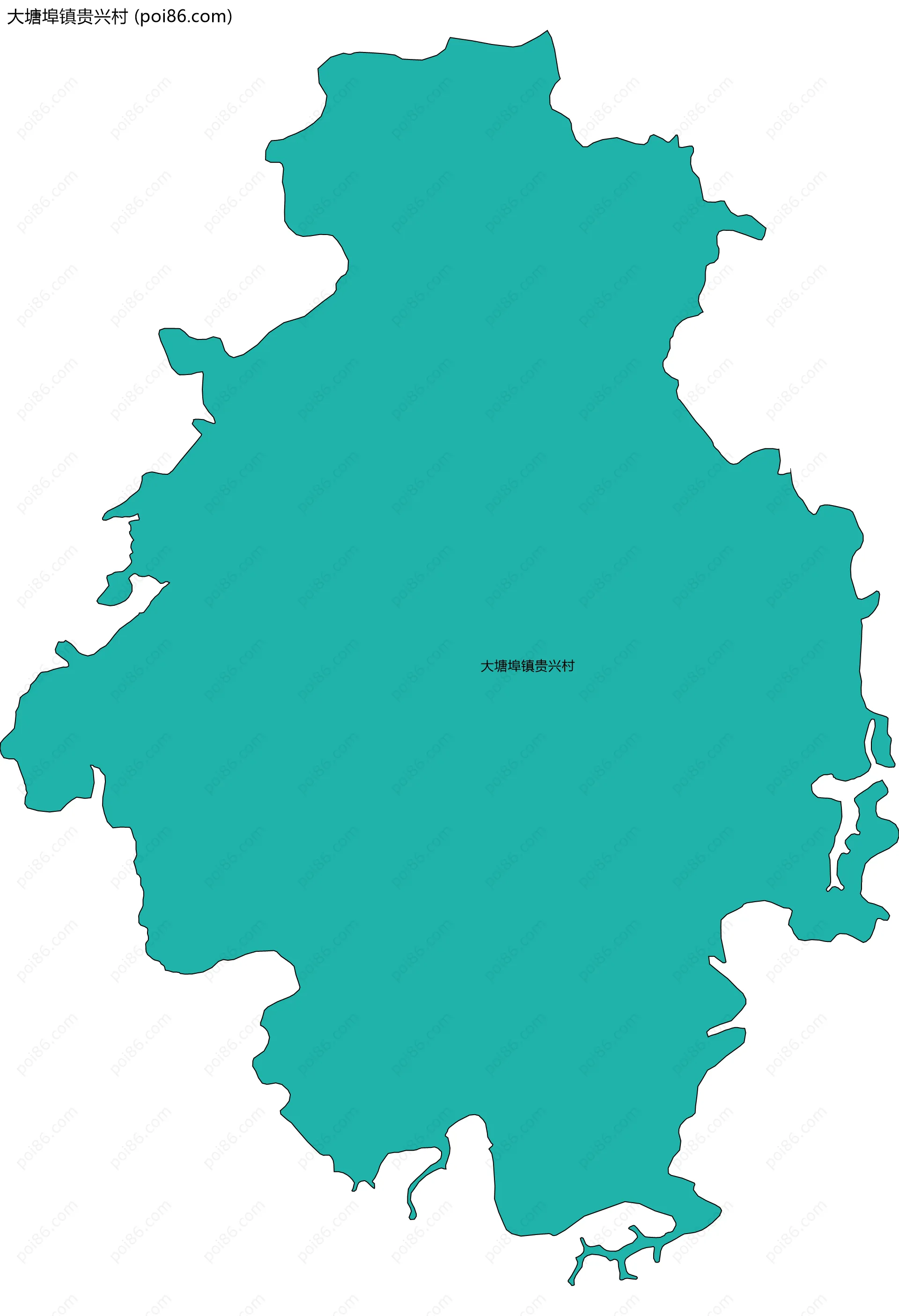 大塘埠镇贵兴村边界地图