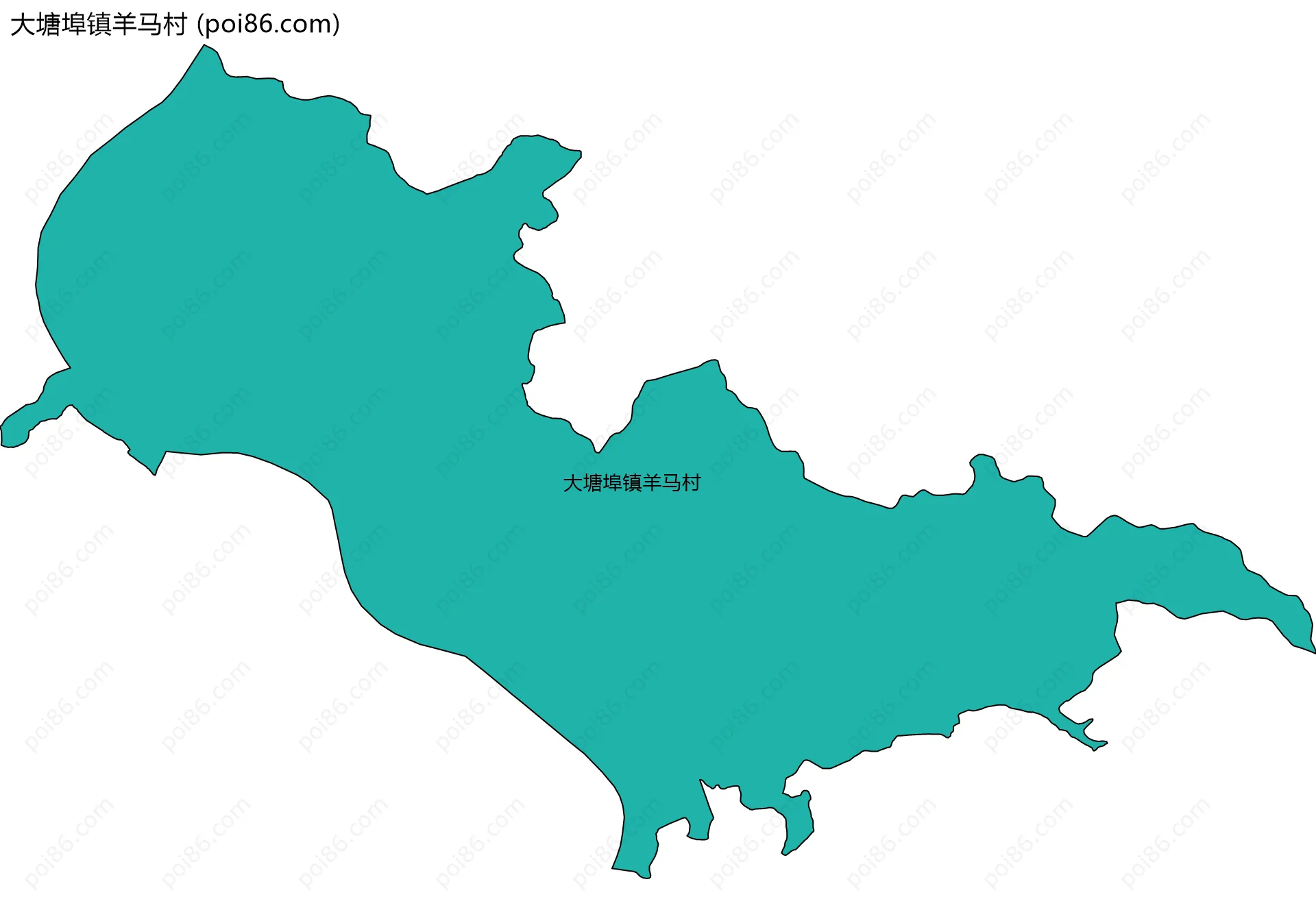 大塘埠镇羊马村边界地图