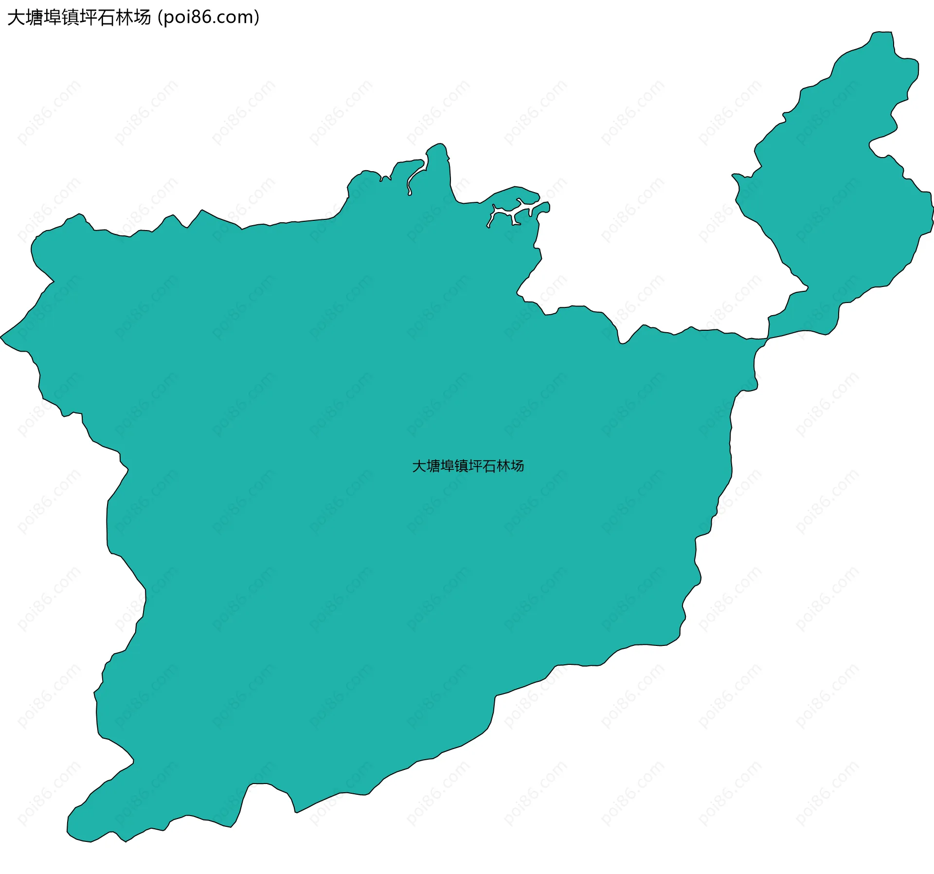 大塘埠镇坪石林场边界地图