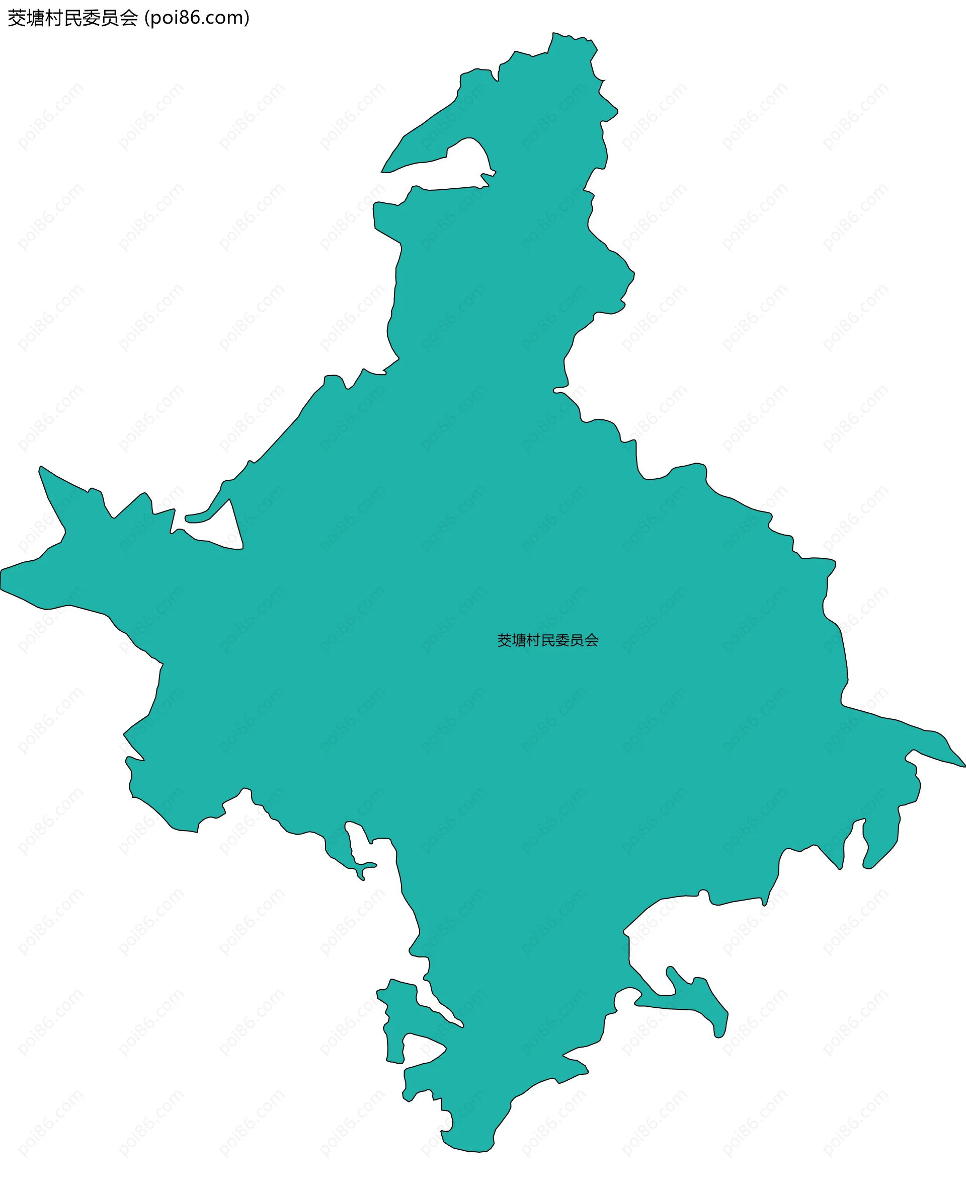 茭塘村民委员会边界地图