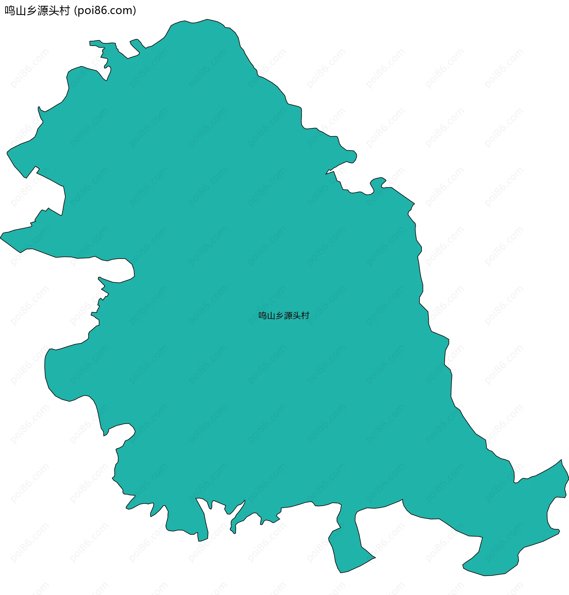 鸣山乡源头村边界地图