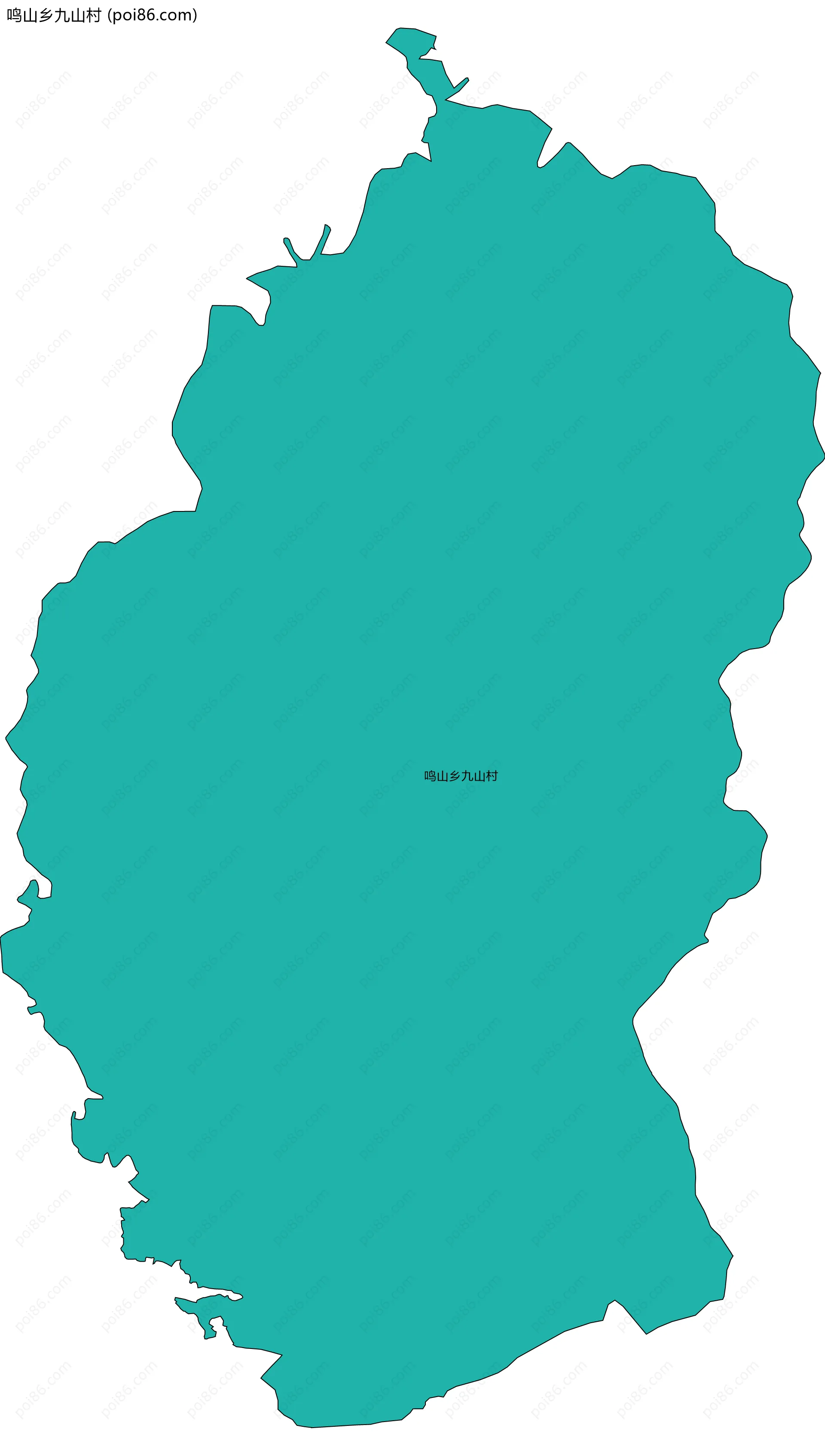 鸣山乡九山村边界地图