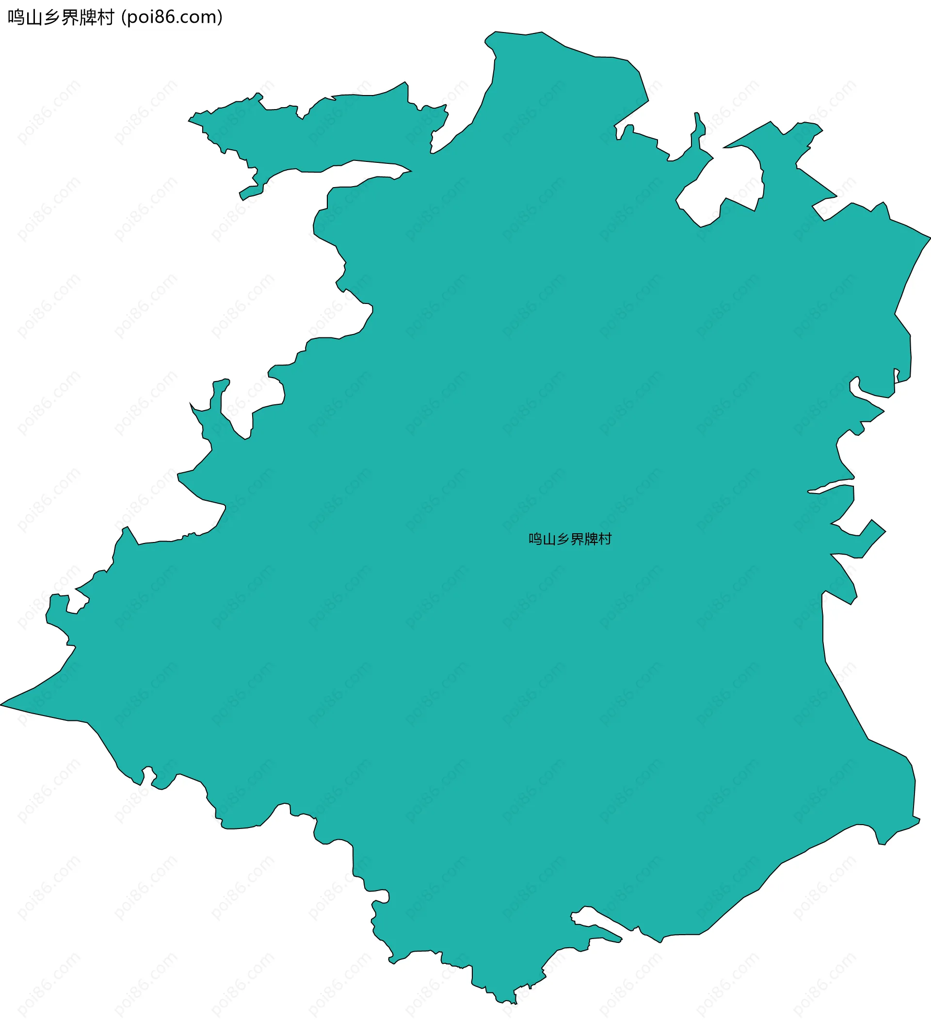 鸣山乡界牌村边界地图