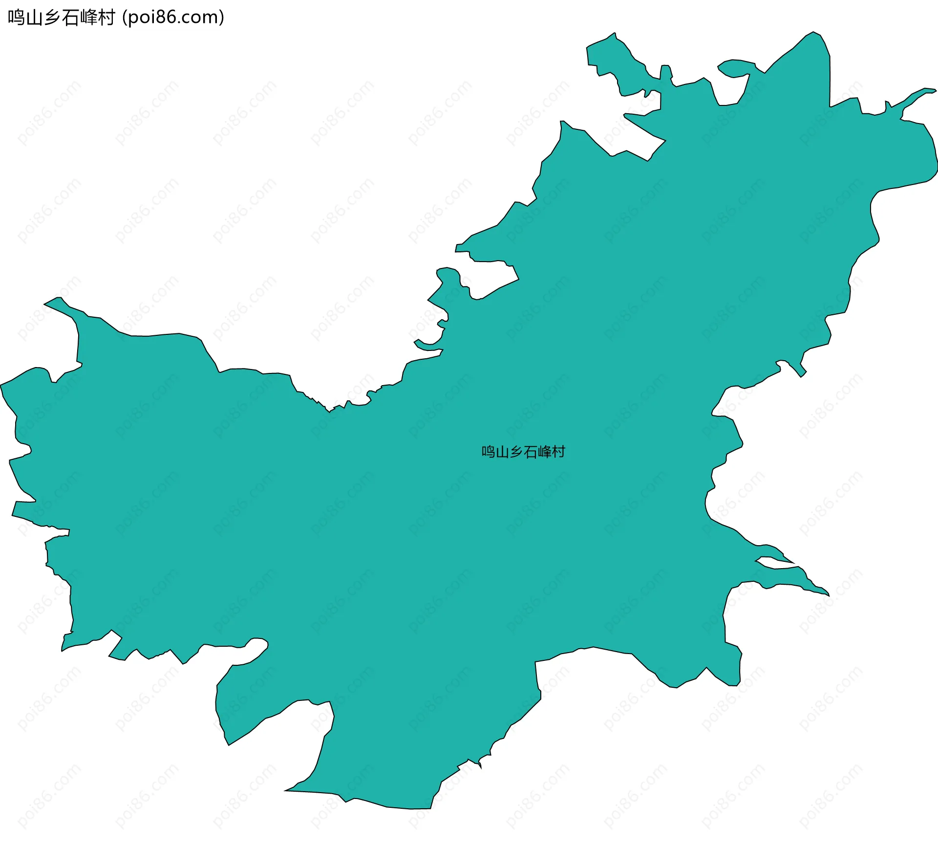 鸣山乡石峰村边界地图