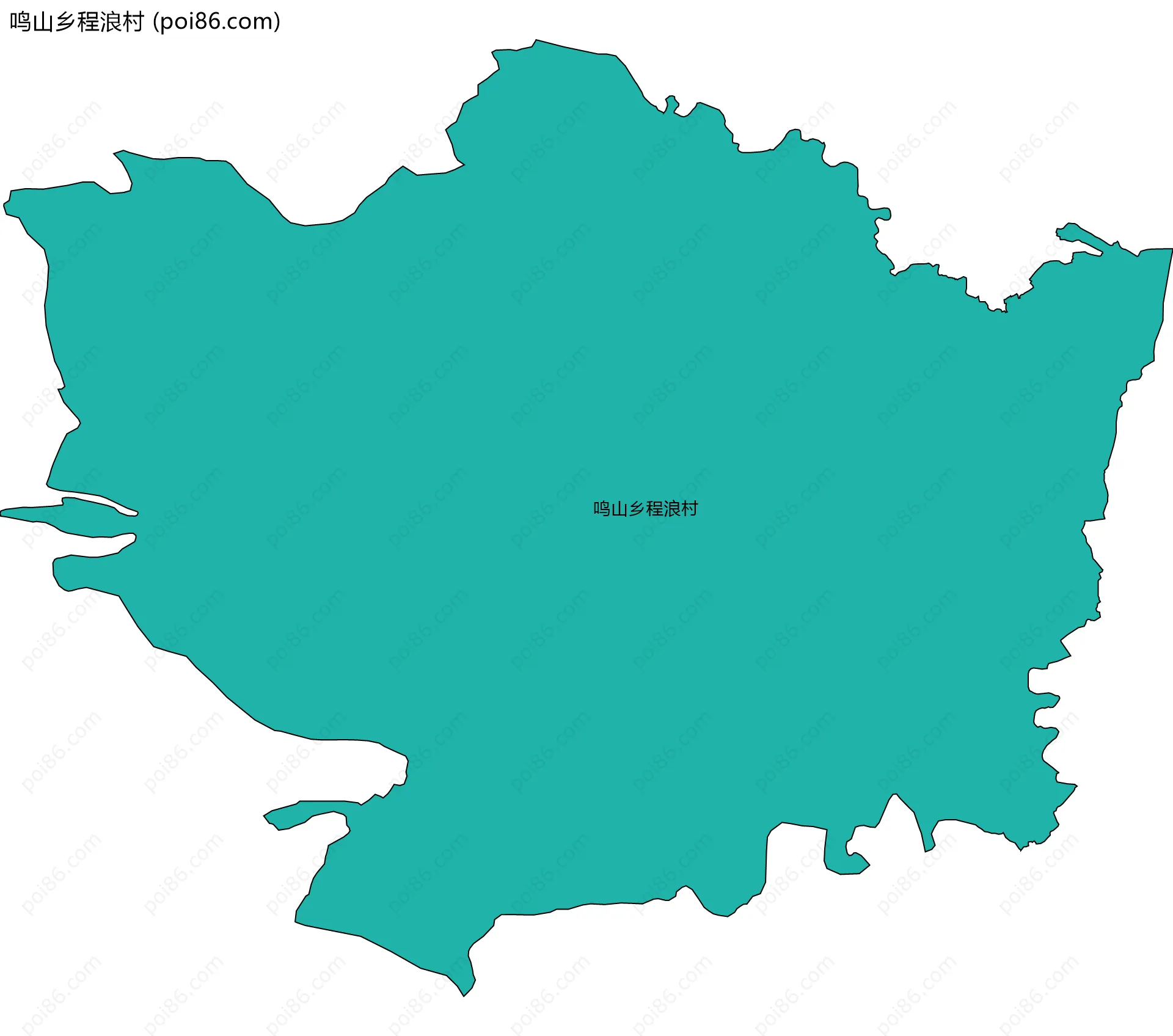 鸣山乡程浪村边界地图