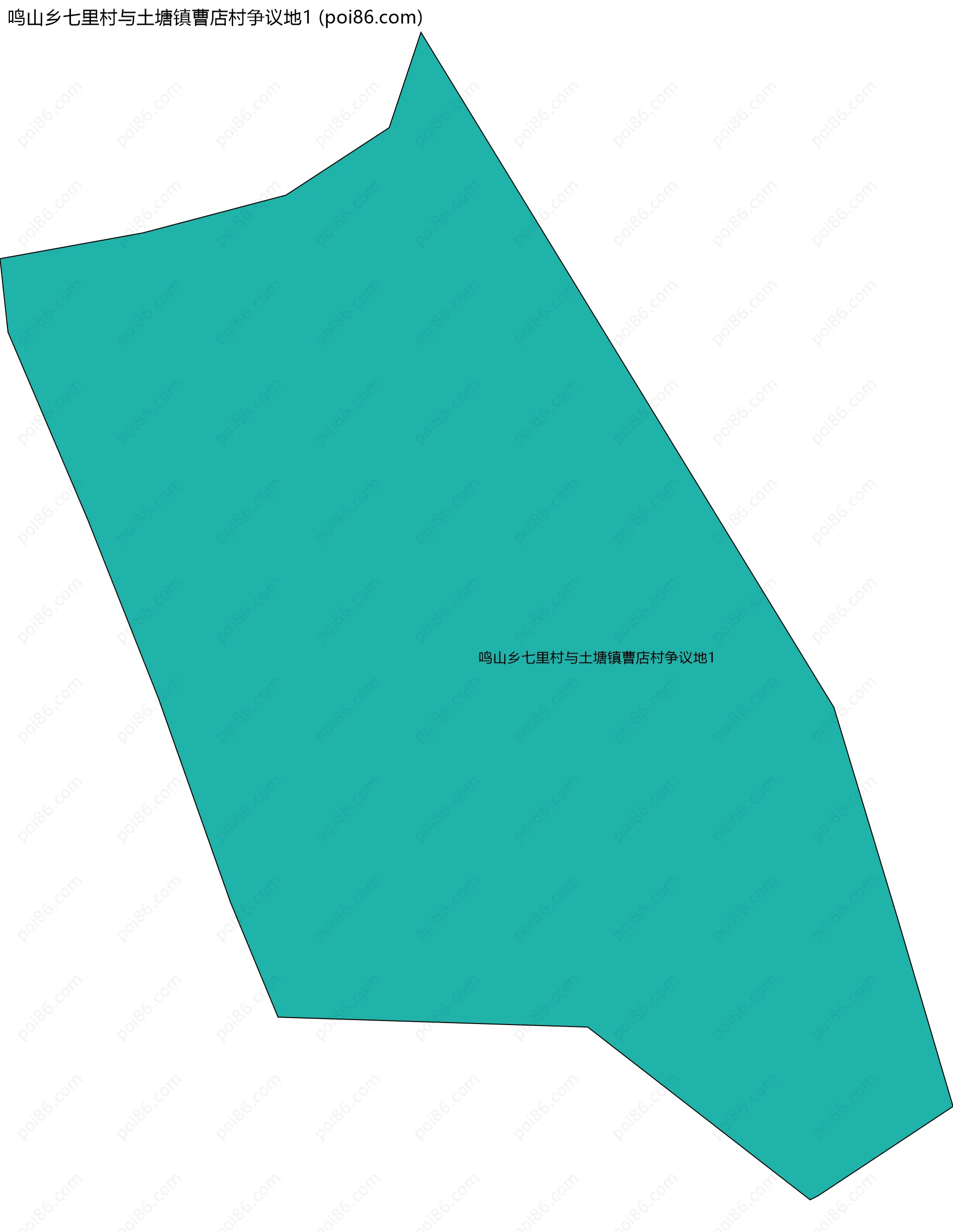 鸣山乡七里村与土塘镇曹店村争议地1边界地图