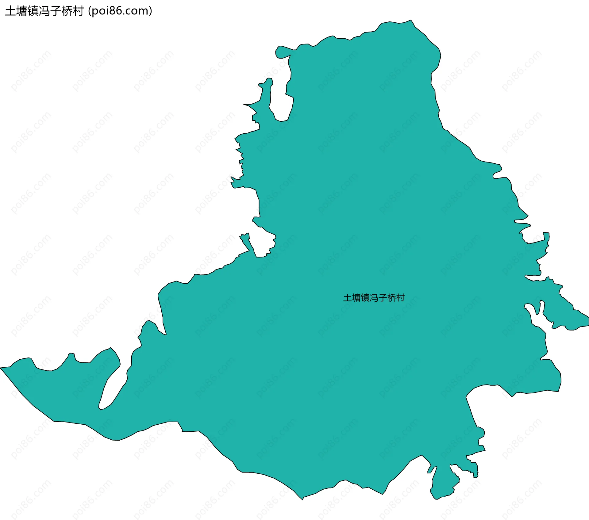 土塘镇冯子桥村边界地图