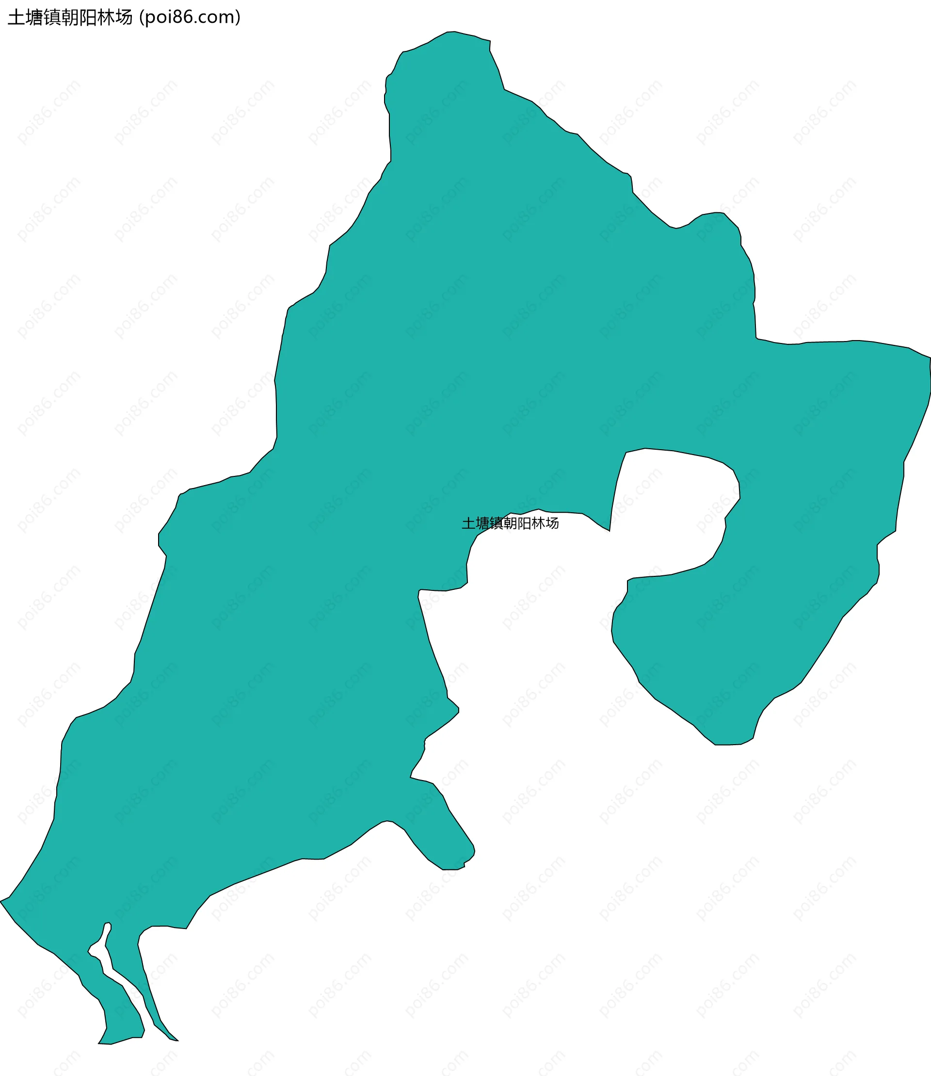 土塘镇朝阳林场边界地图