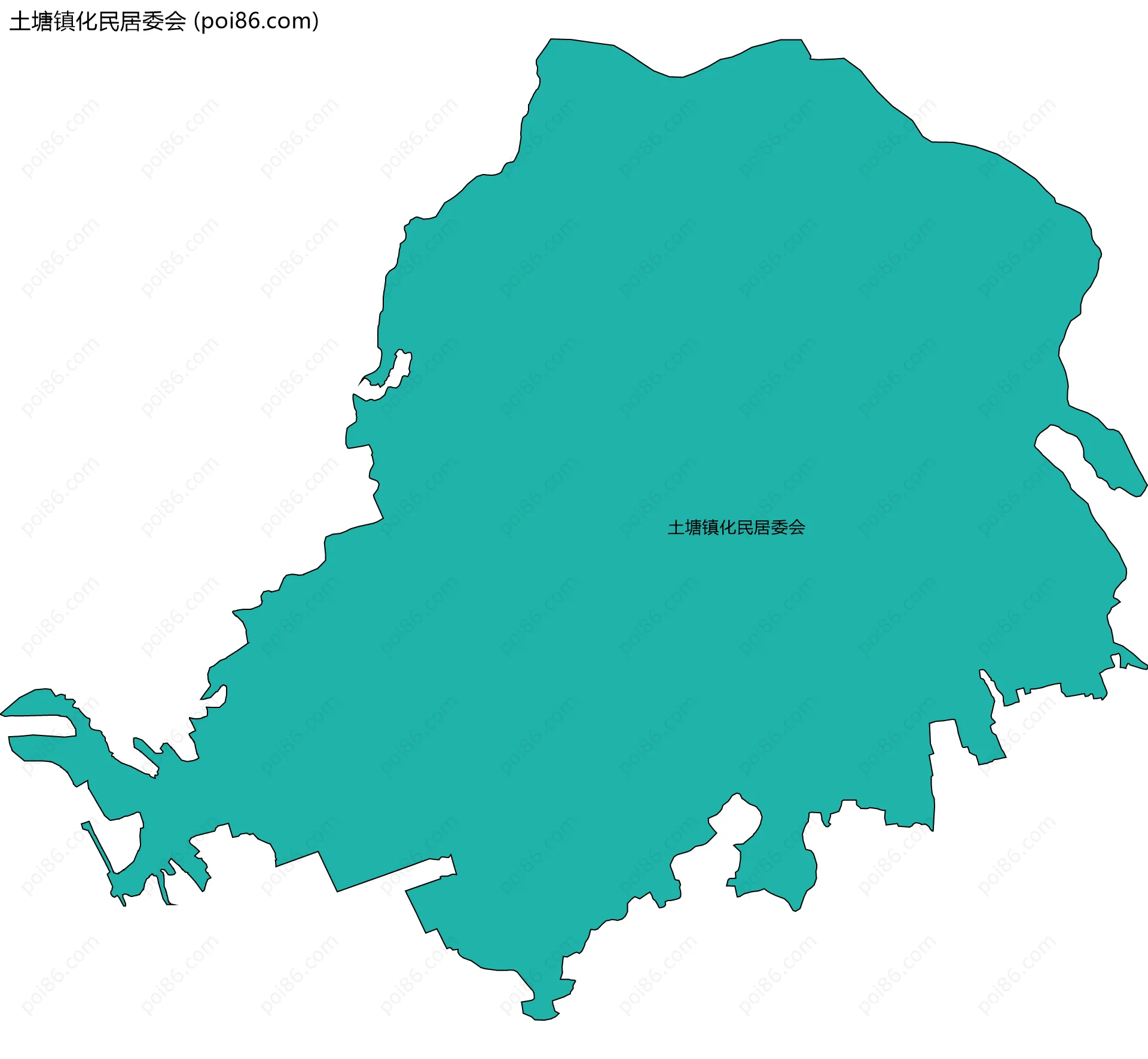 土塘镇化民居委会边界地图