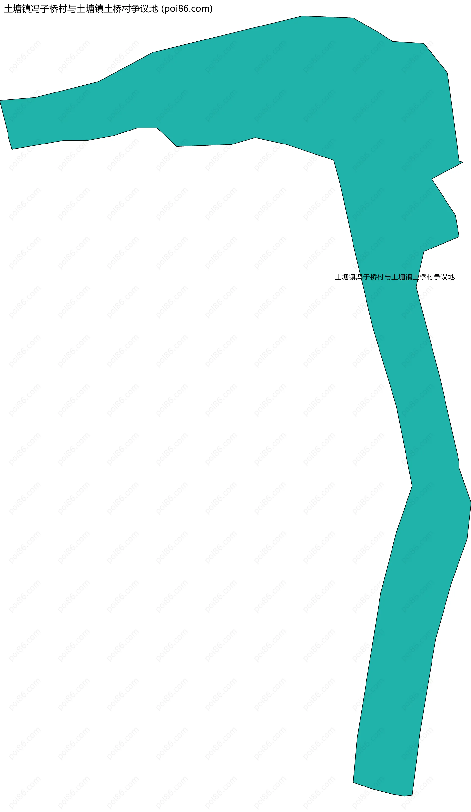 土塘镇冯子桥村与土塘镇土桥村争议地边界地图