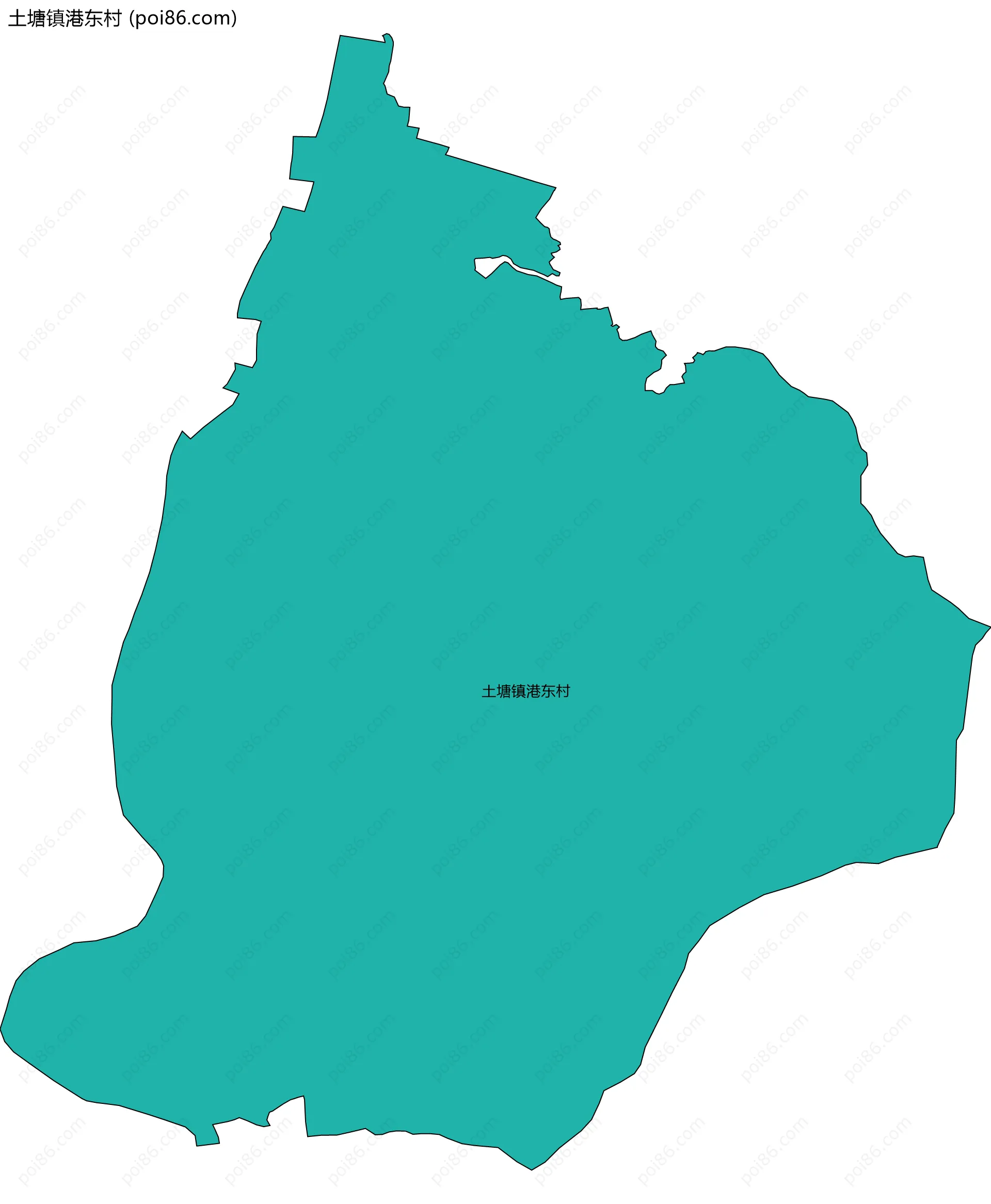 土塘镇港东村边界地图